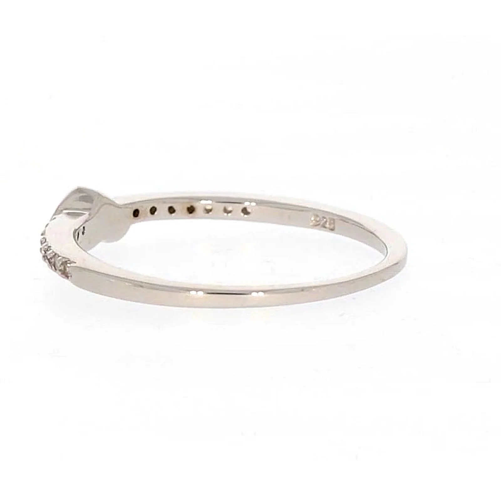 Sterling Silver Cubic Zirconia and Heart Stacker Ring - Image 27