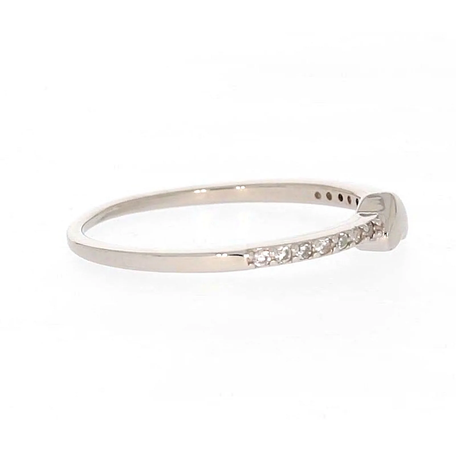 Sterling Silver Cubic Zirconia and Heart Stacker Ring - Image 60