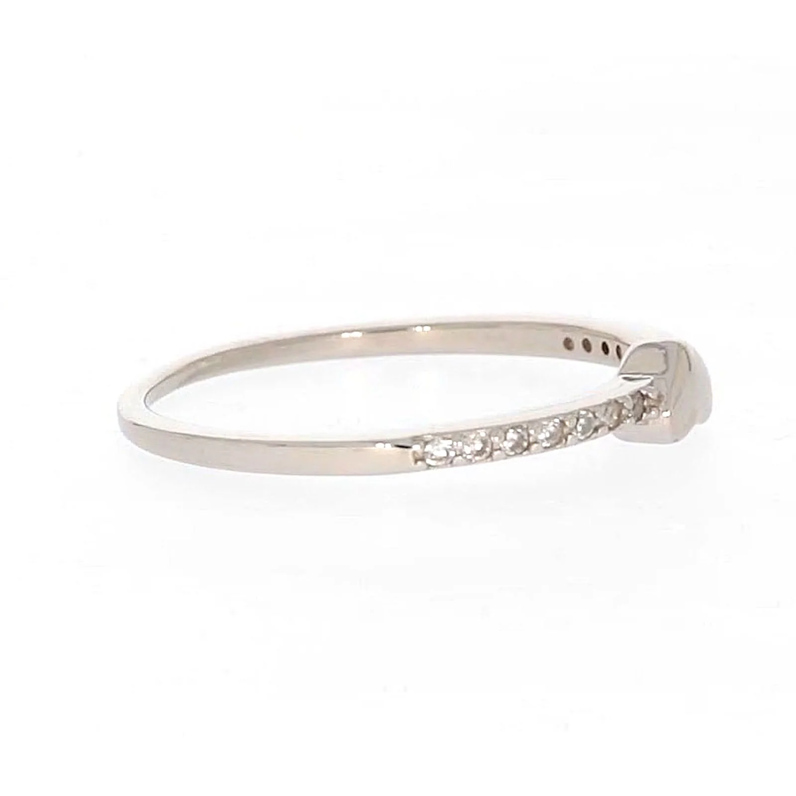 Sterling Silver Cubic Zirconia and Heart Stacker Ring - Image 61