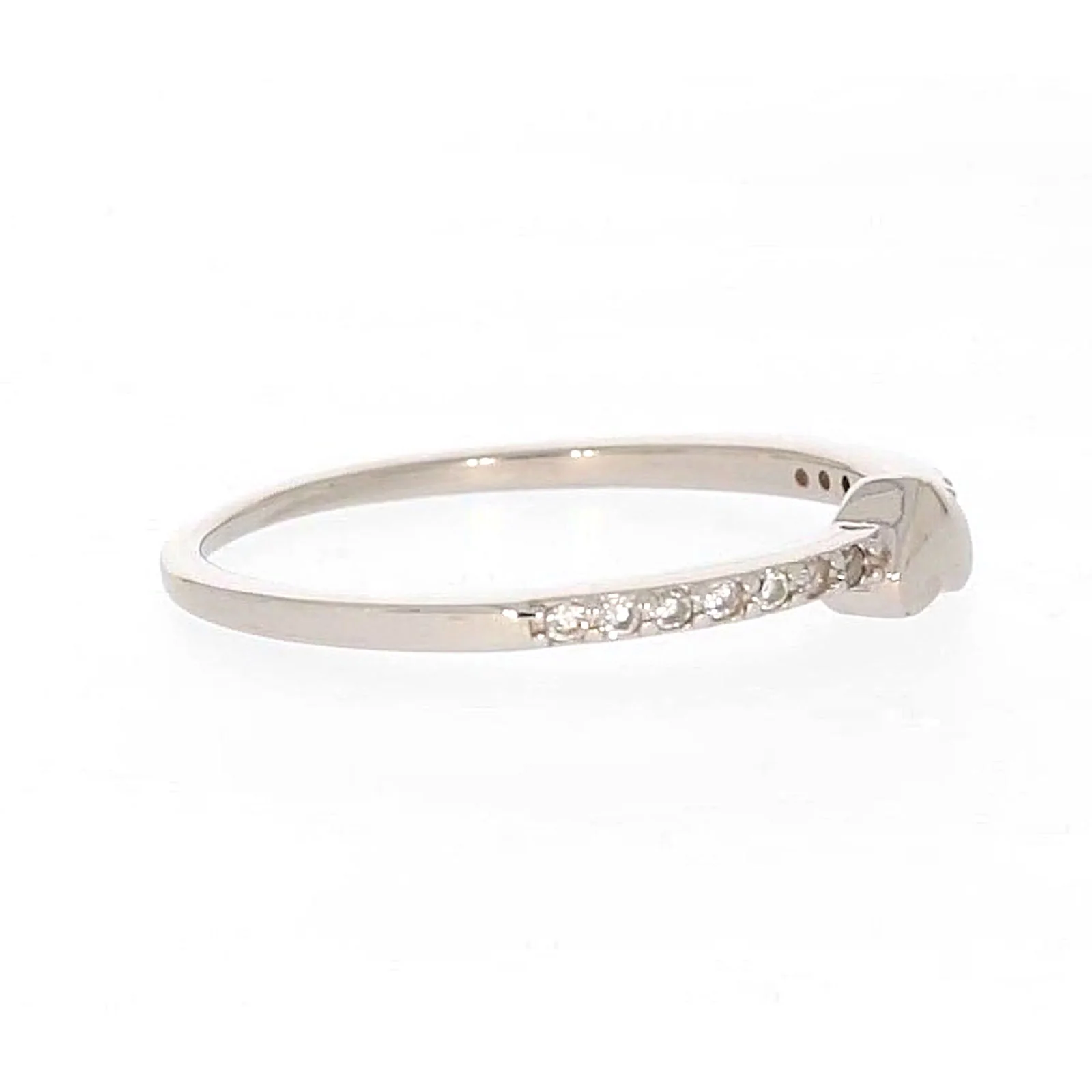 Sterling Silver Cubic Zirconia and Heart Stacker Ring - Image 62