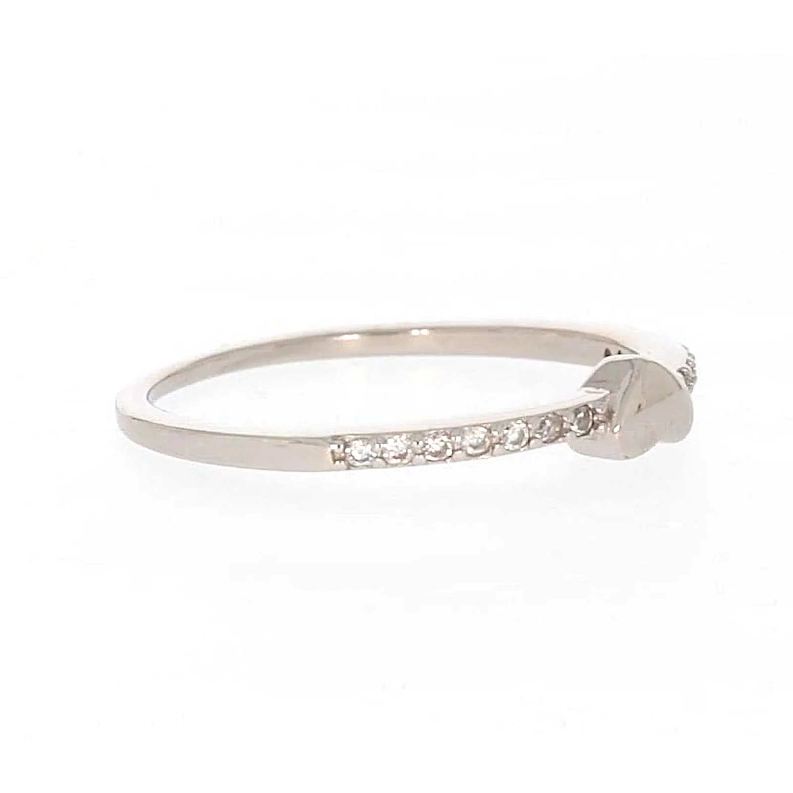Sterling Silver Cubic Zirconia and Heart Stacker Ring - Image 64