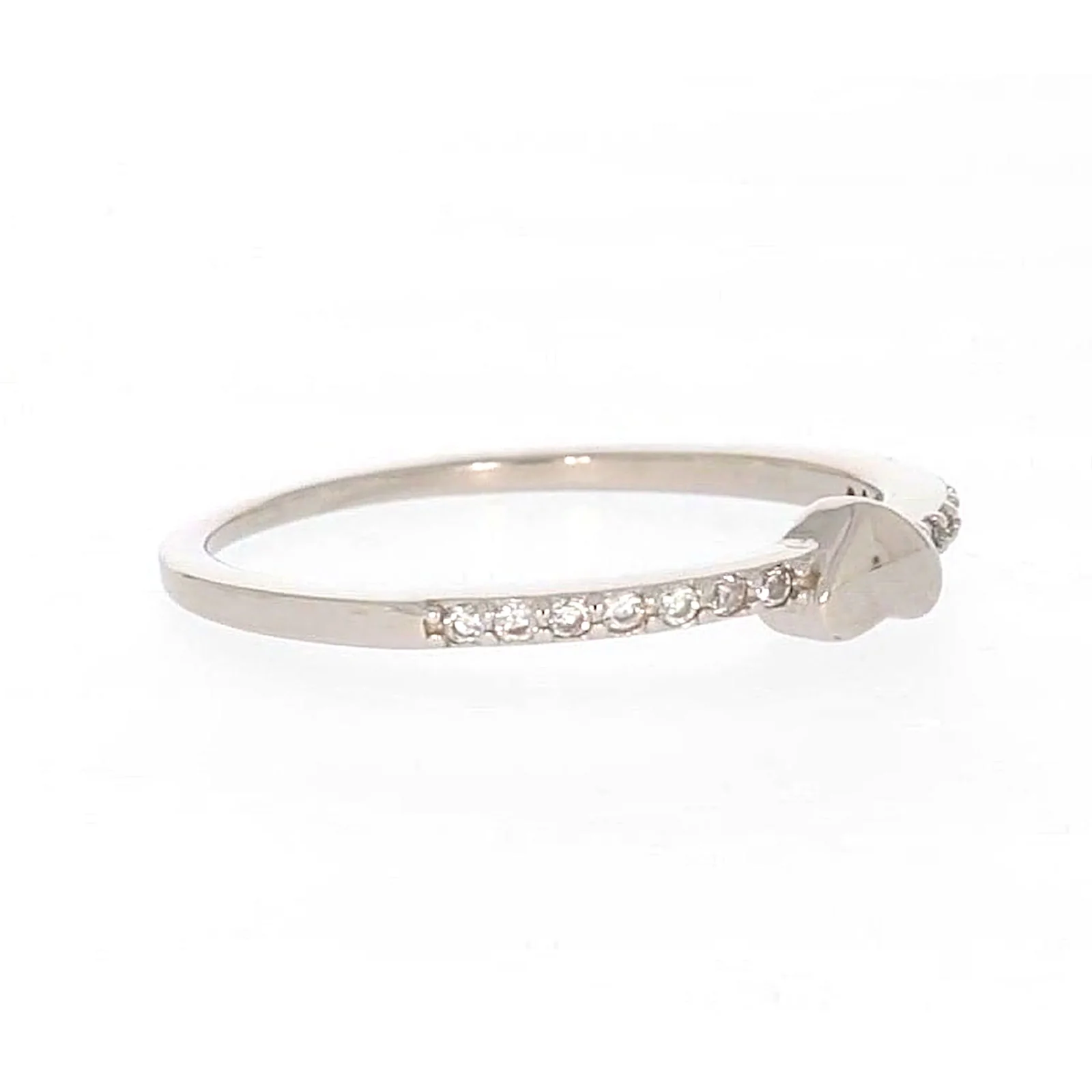 Sterling Silver Cubic Zirconia and Heart Stacker Ring - Image 65