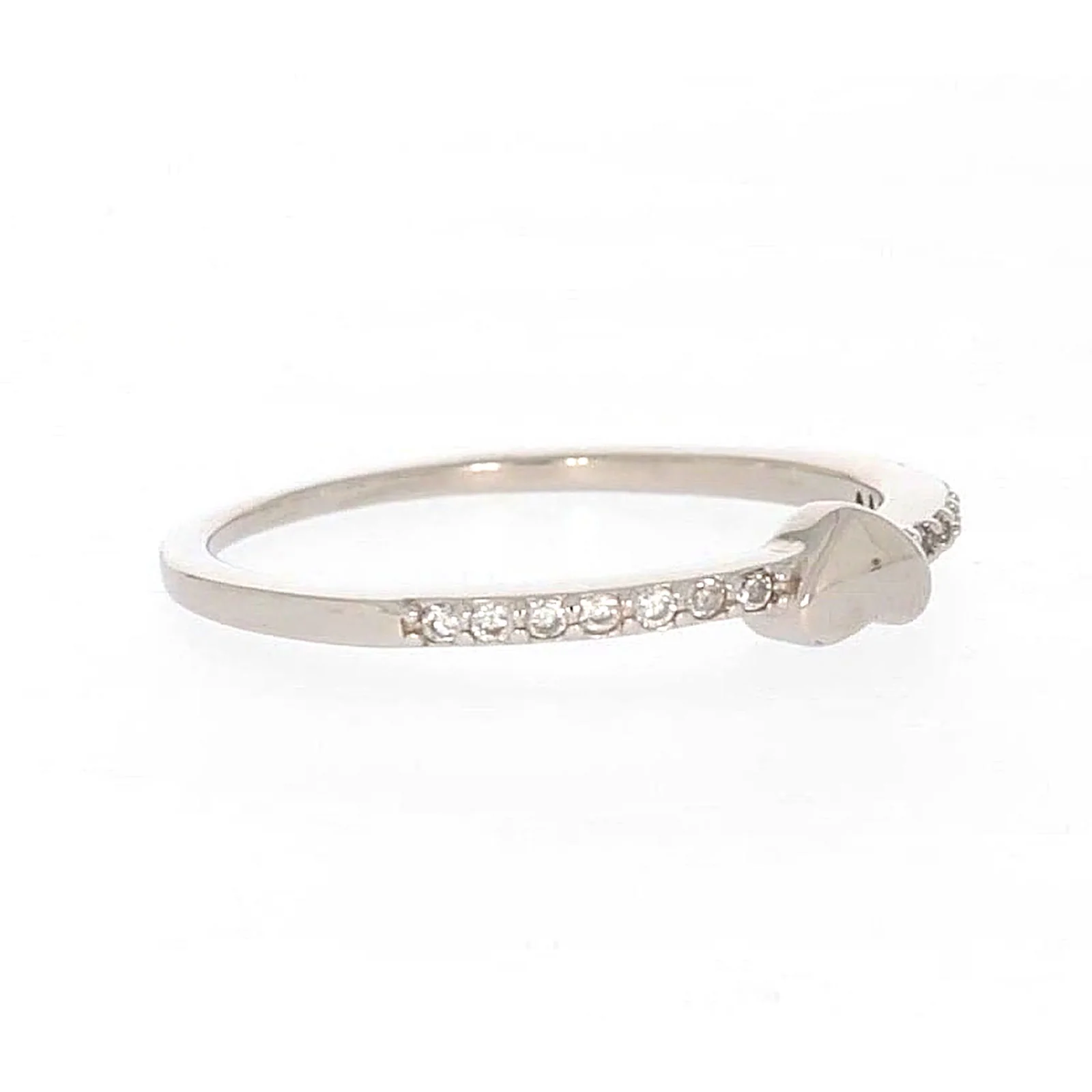 Sterling Silver Cubic Zirconia and Heart Stacker Ring - Image 66