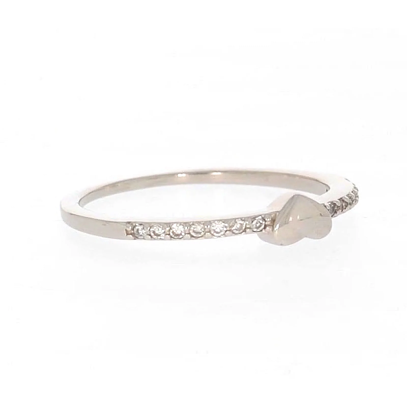 Sterling Silver Cubic Zirconia and Heart Stacker Ring - Image 68