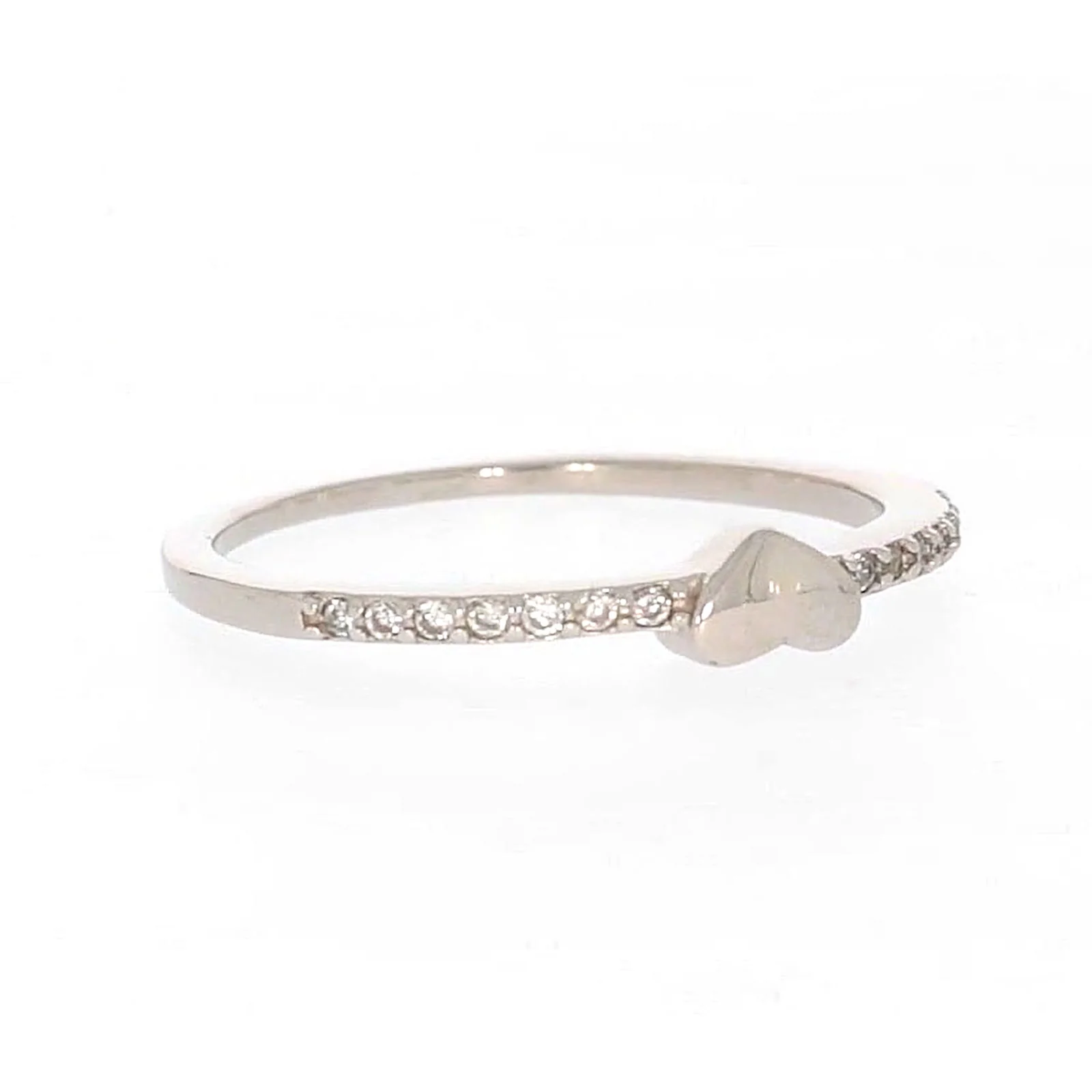 Sterling Silver Cubic Zirconia and Heart Stacker Ring - Image 69