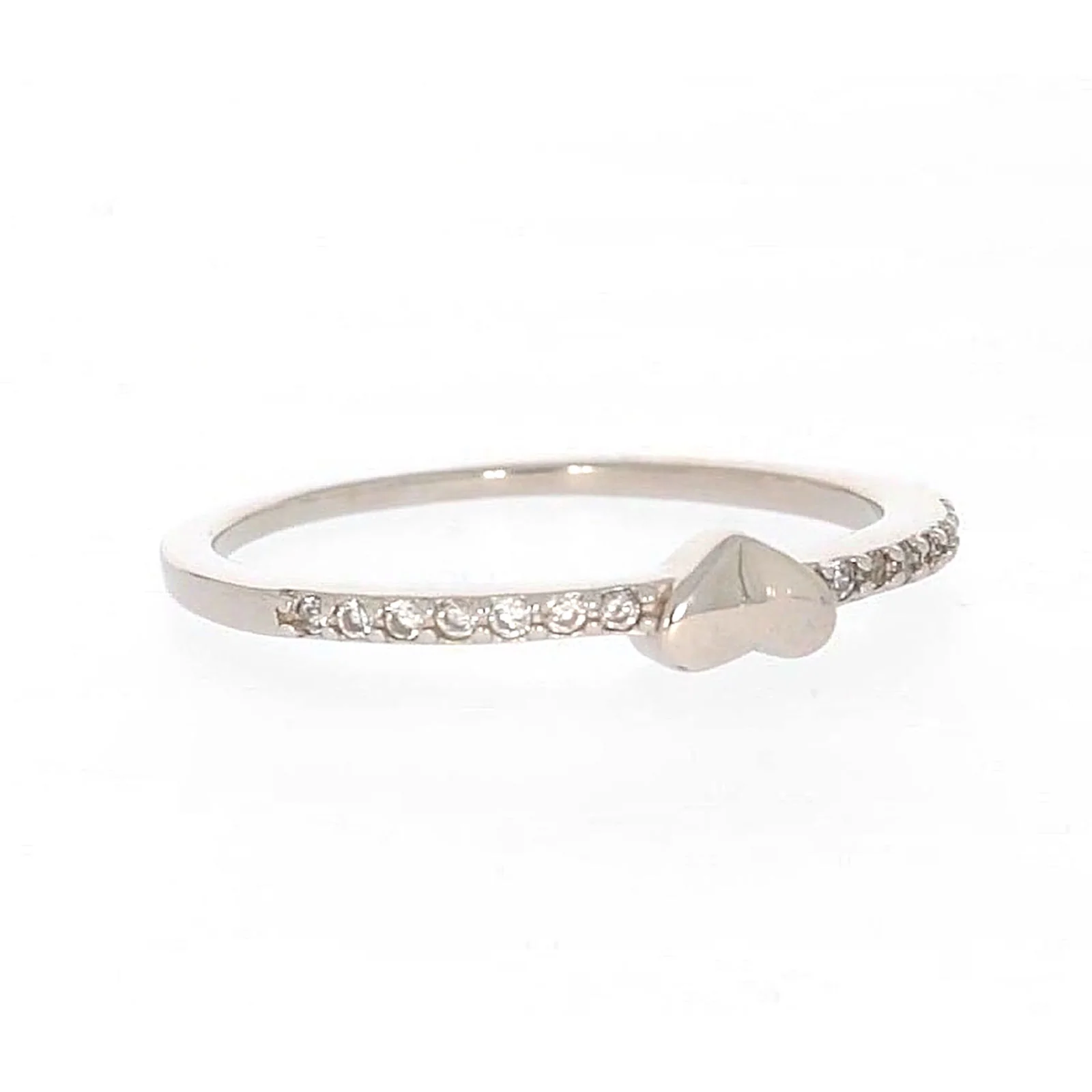 Sterling Silver Cubic Zirconia and Heart Stacker Ring - Image 70
