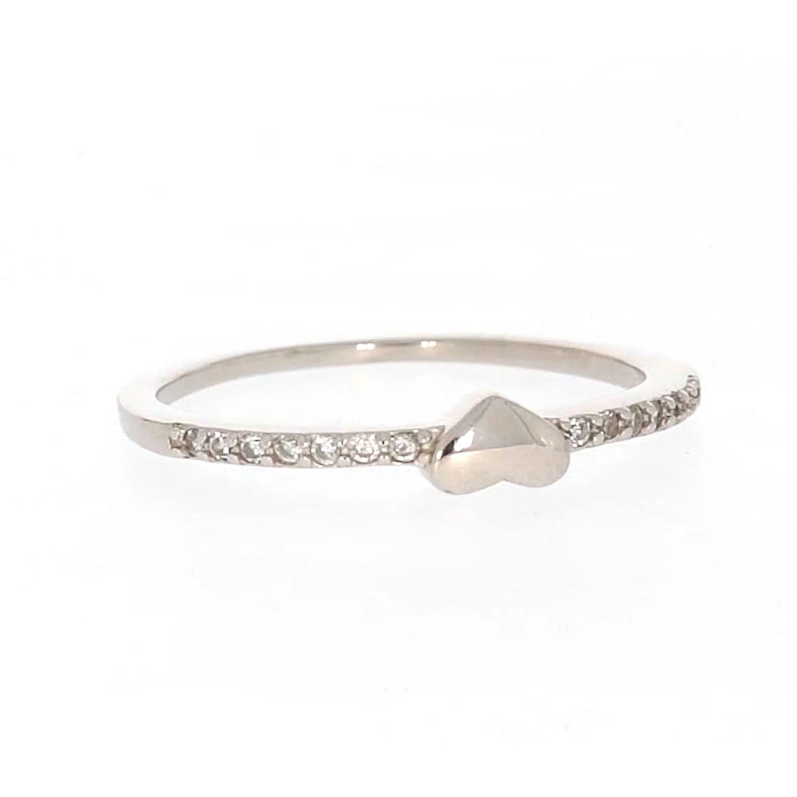 Sterling Silver Cubic Zirconia and Heart Stacker Ring - Image 72