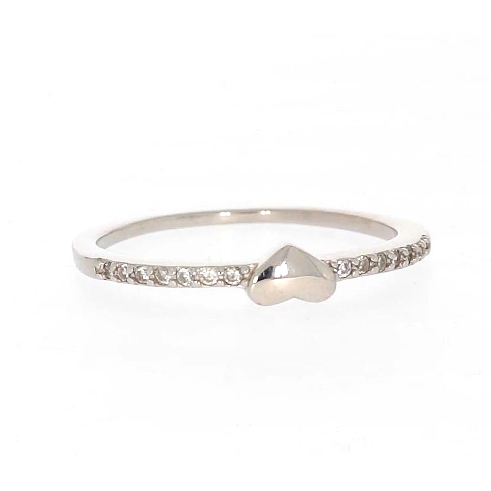 Sterling Silver Cubic Zirconia and Heart Stacker Ring - Image 73