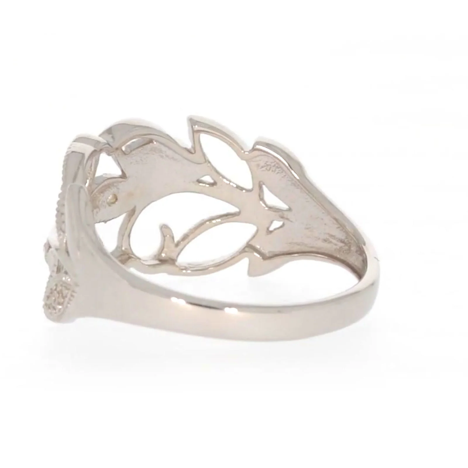 Sterling Silver Diamond Set Leaf Ring - Image 29