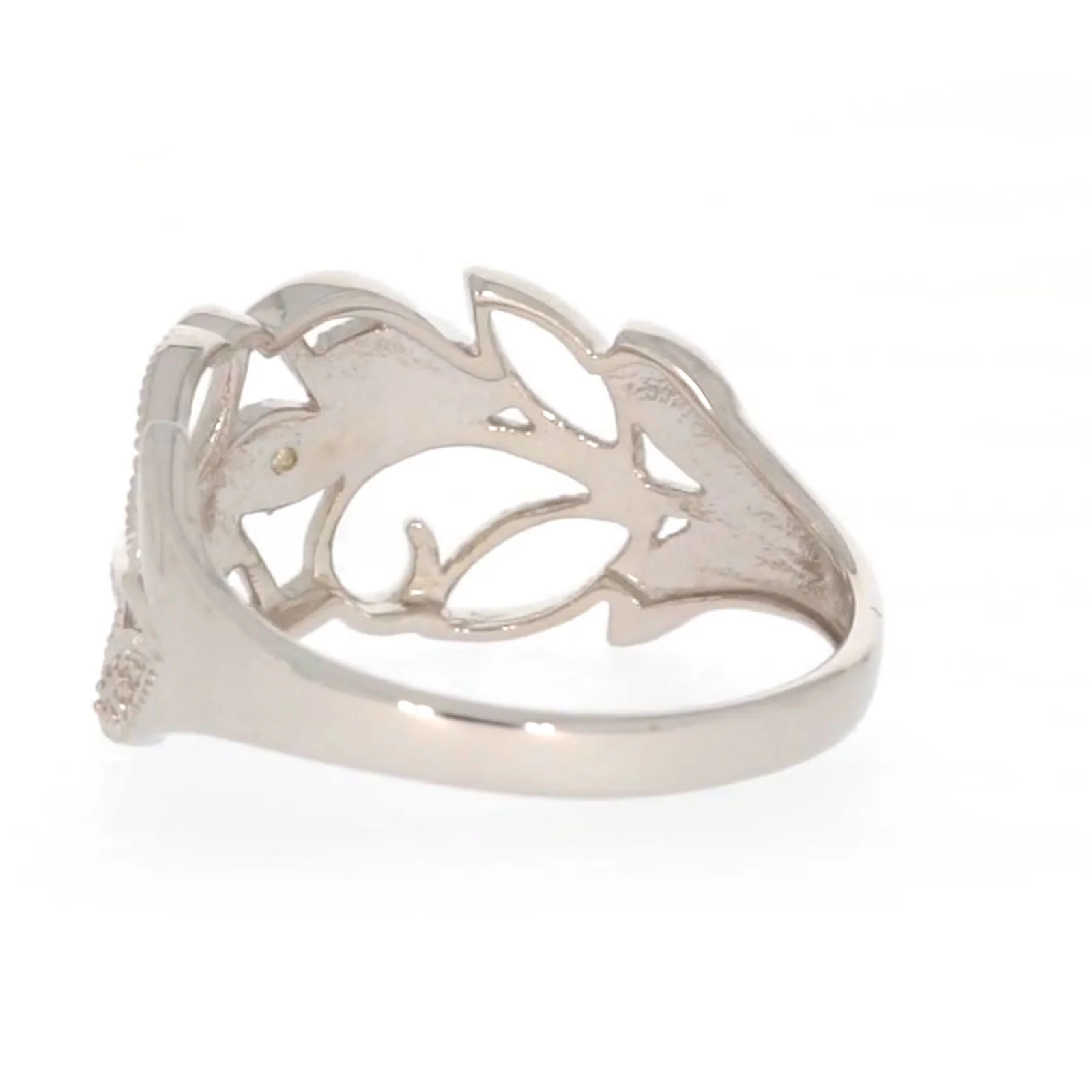 Sterling Silver Diamond Set Leaf Ring - Image 30