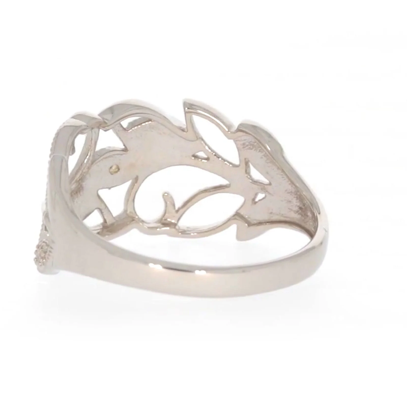 Sterling Silver Diamond Set Leaf Ring - Image 31