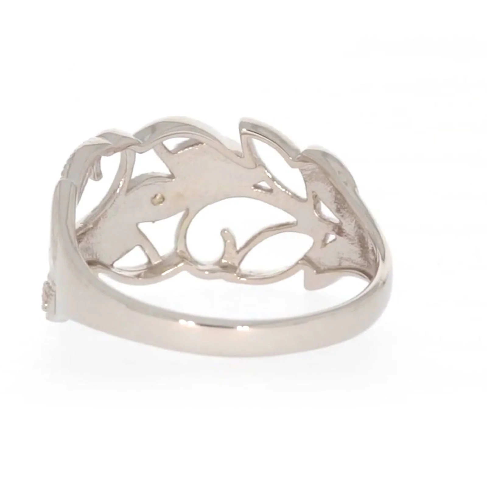Sterling Silver Diamond Set Leaf Ring - Image 33