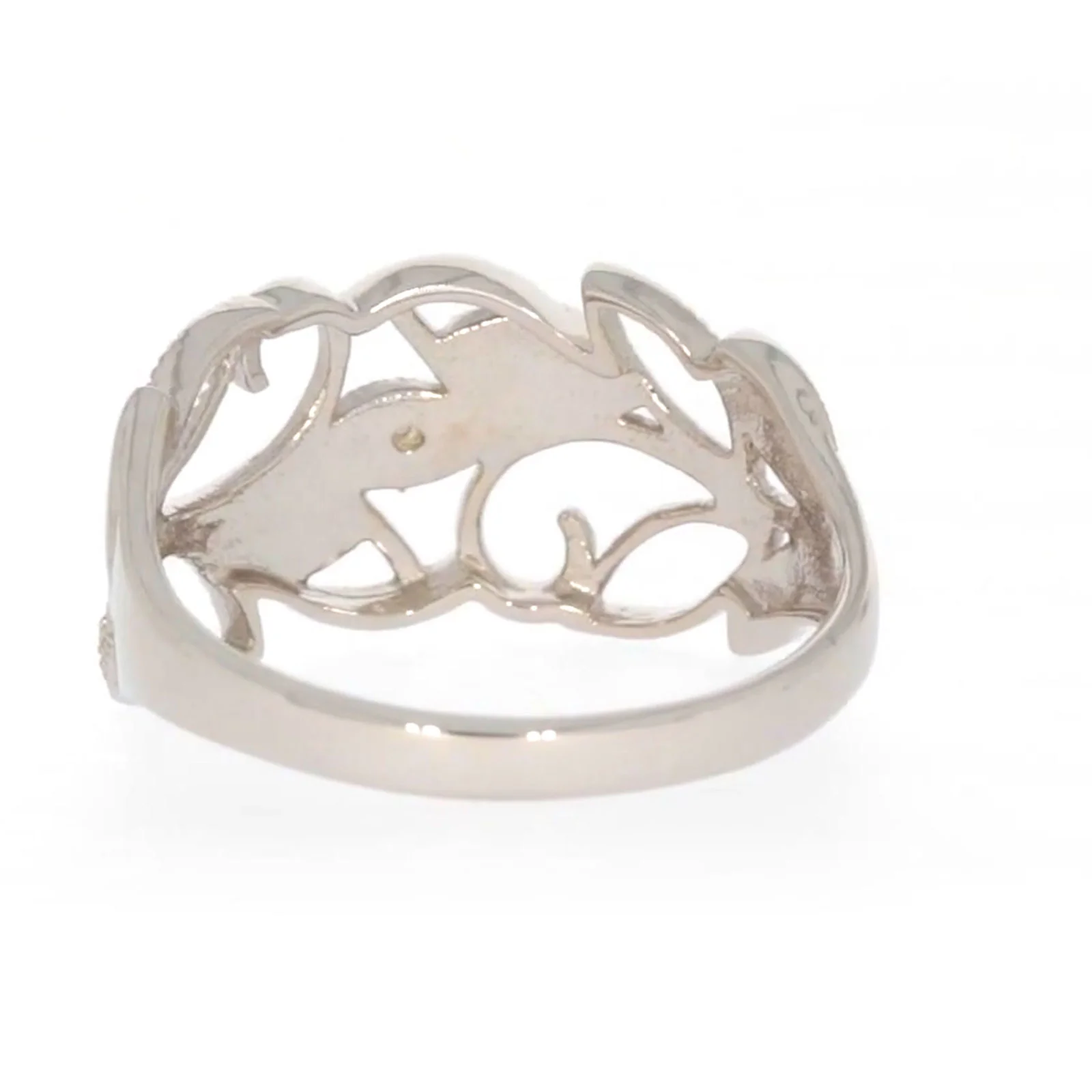 Sterling Silver Diamond Set Leaf Ring - Image 35