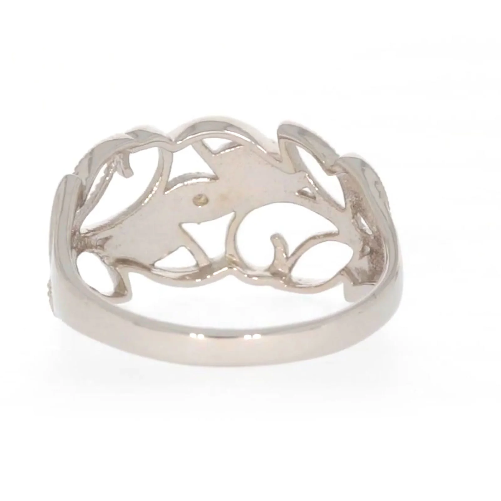 Sterling Silver Diamond Set Leaf Ring - Image 36