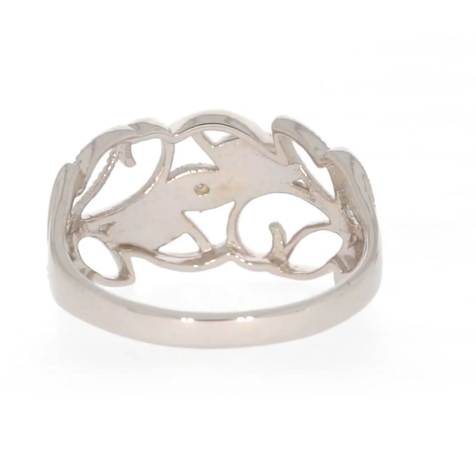 Sterling Silver Diamond Set Leaf Ring - Image 37