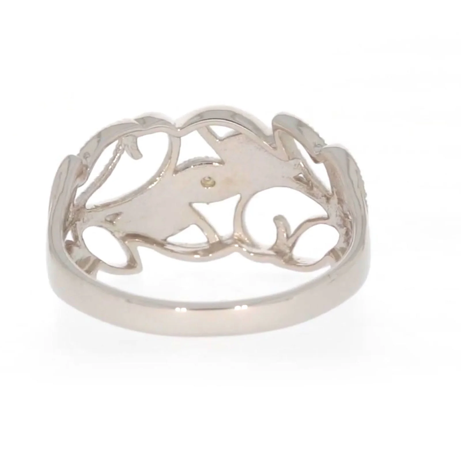 Sterling Silver Diamond Set Leaf Ring - Image 38
