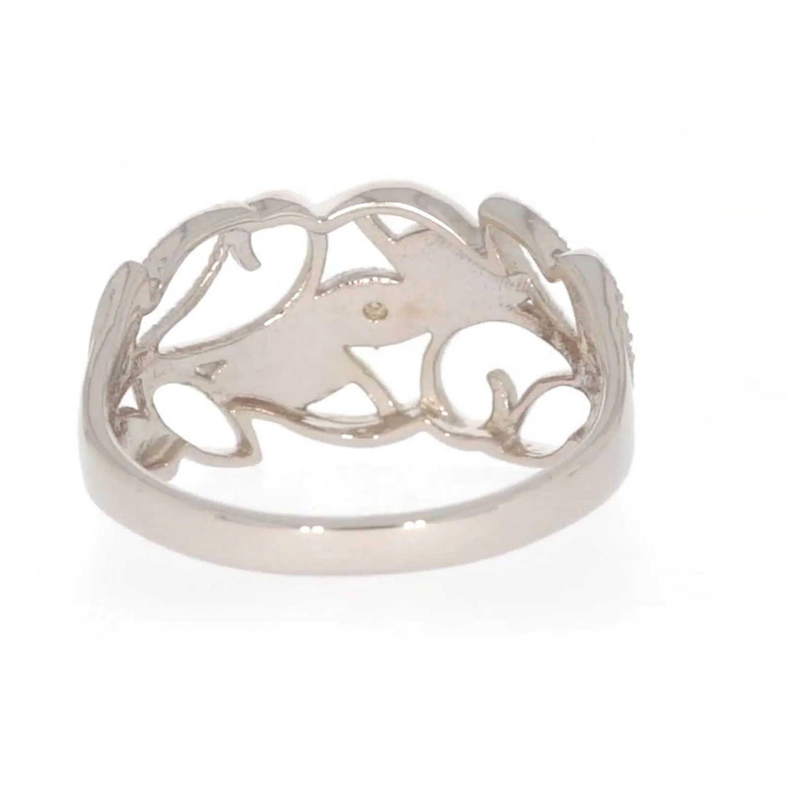 Sterling Silver Diamond Set Leaf Ring - Image 39