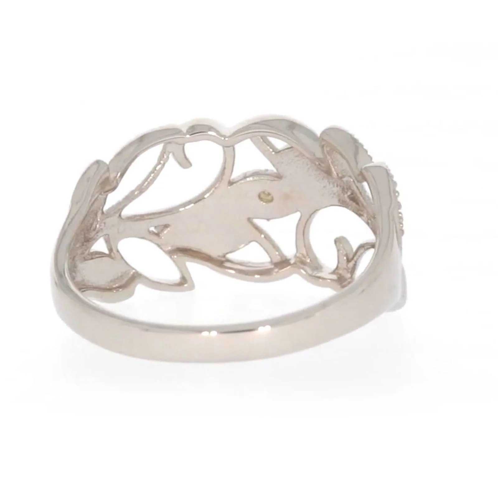 Sterling Silver Diamond Set Leaf Ring - Image 41