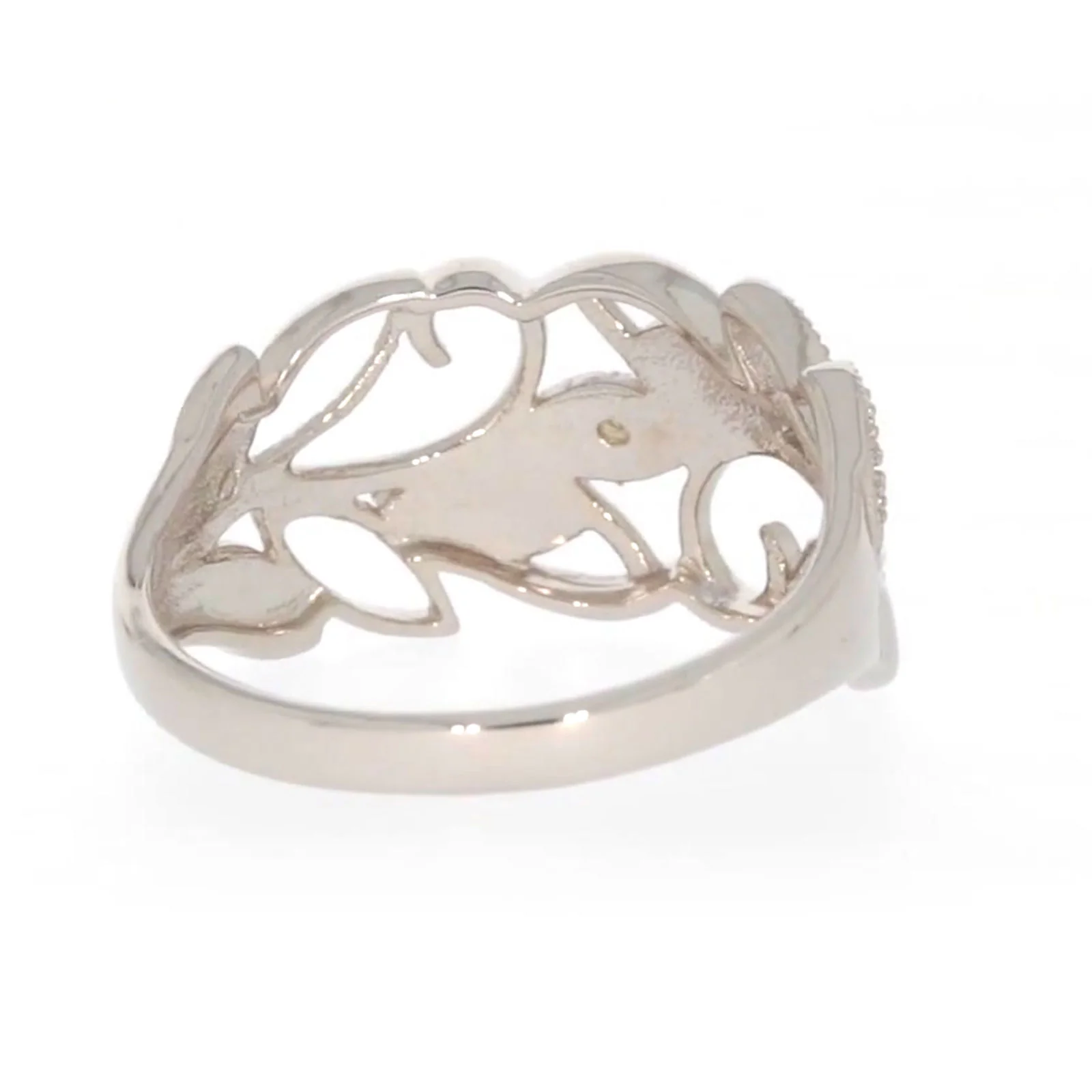 Sterling Silver Diamond Set Leaf Ring - Image 42