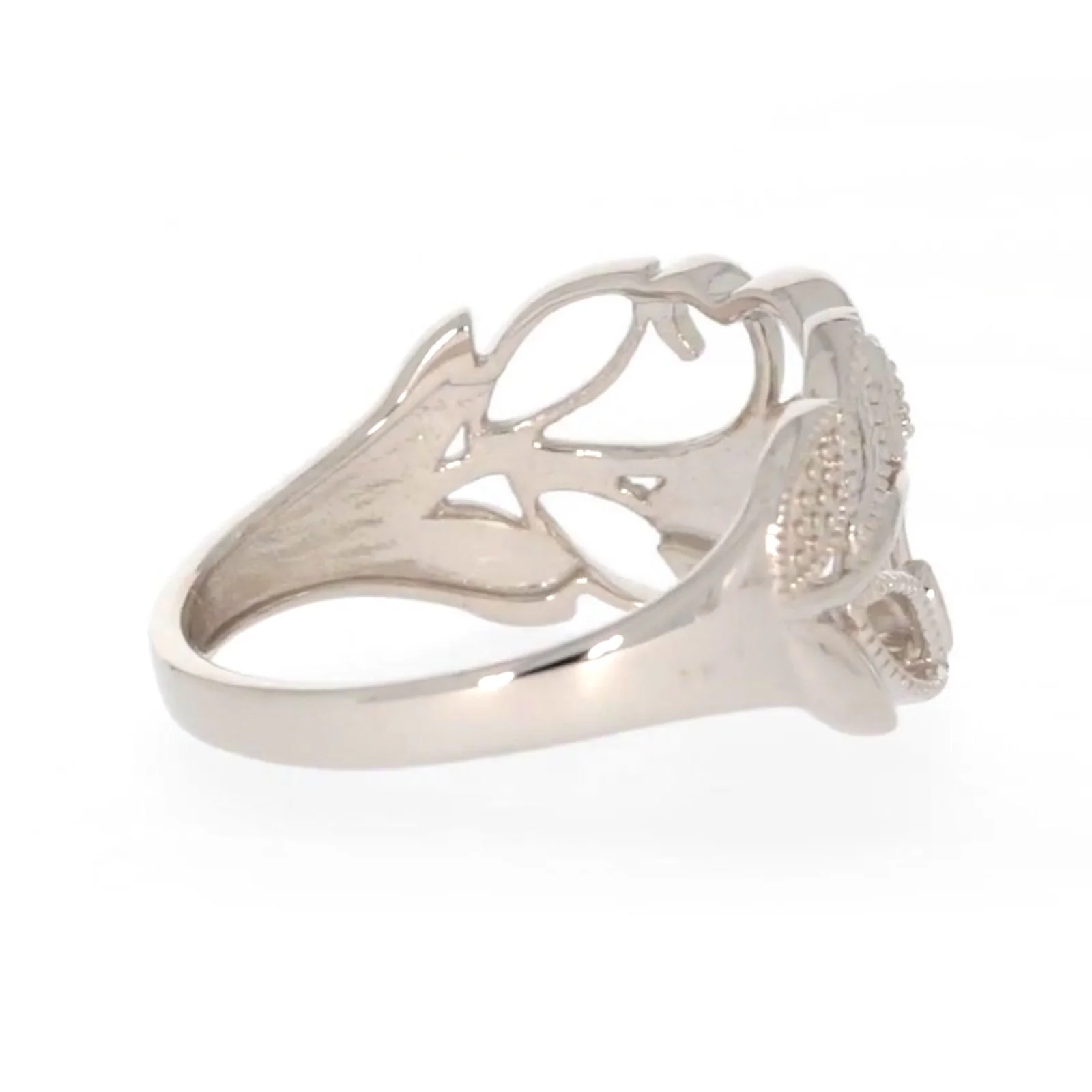 Sterling Silver Diamond Set Leaf Ring - Image 50