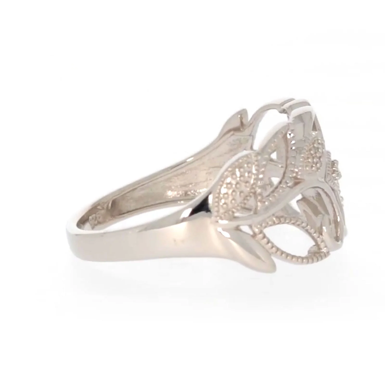 Sterling Silver Diamond Set Leaf Ring - Image 57