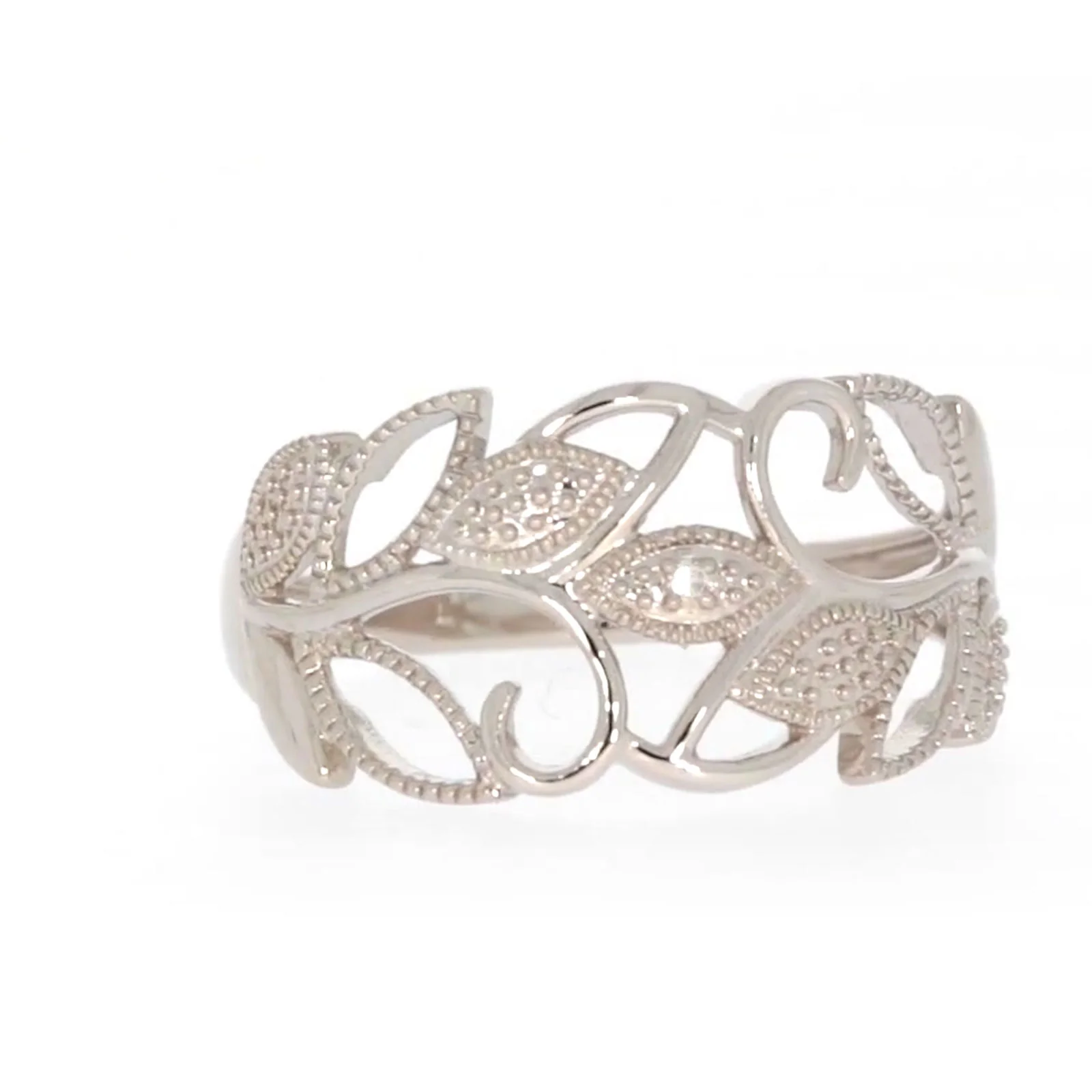 Sterling Silver Diamond Set Leaf Ring - Image 73
