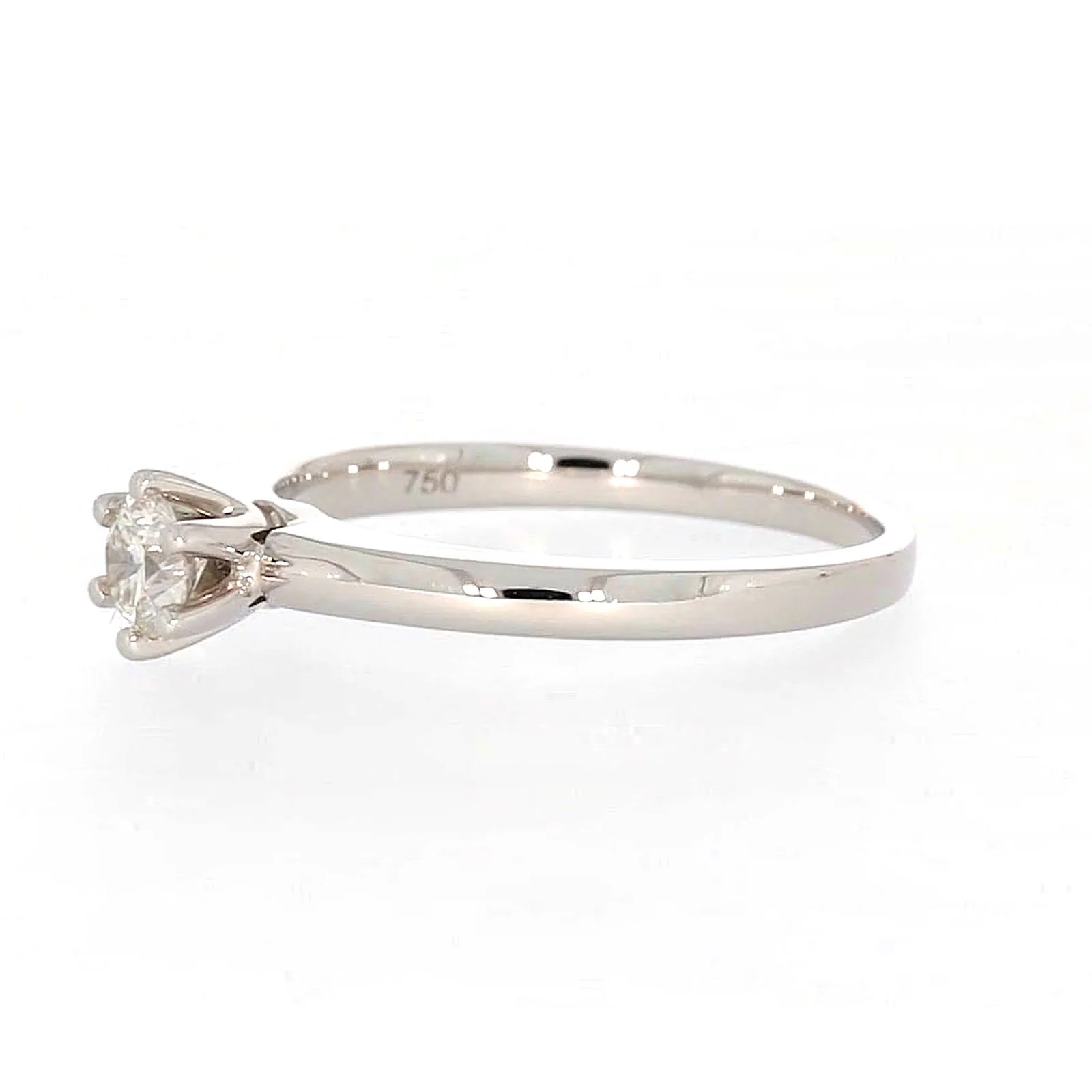 Solitaire 18ct White Gold Round Brilliant Cut with 1/3 CARAT of Diamonds Ring - Image 14