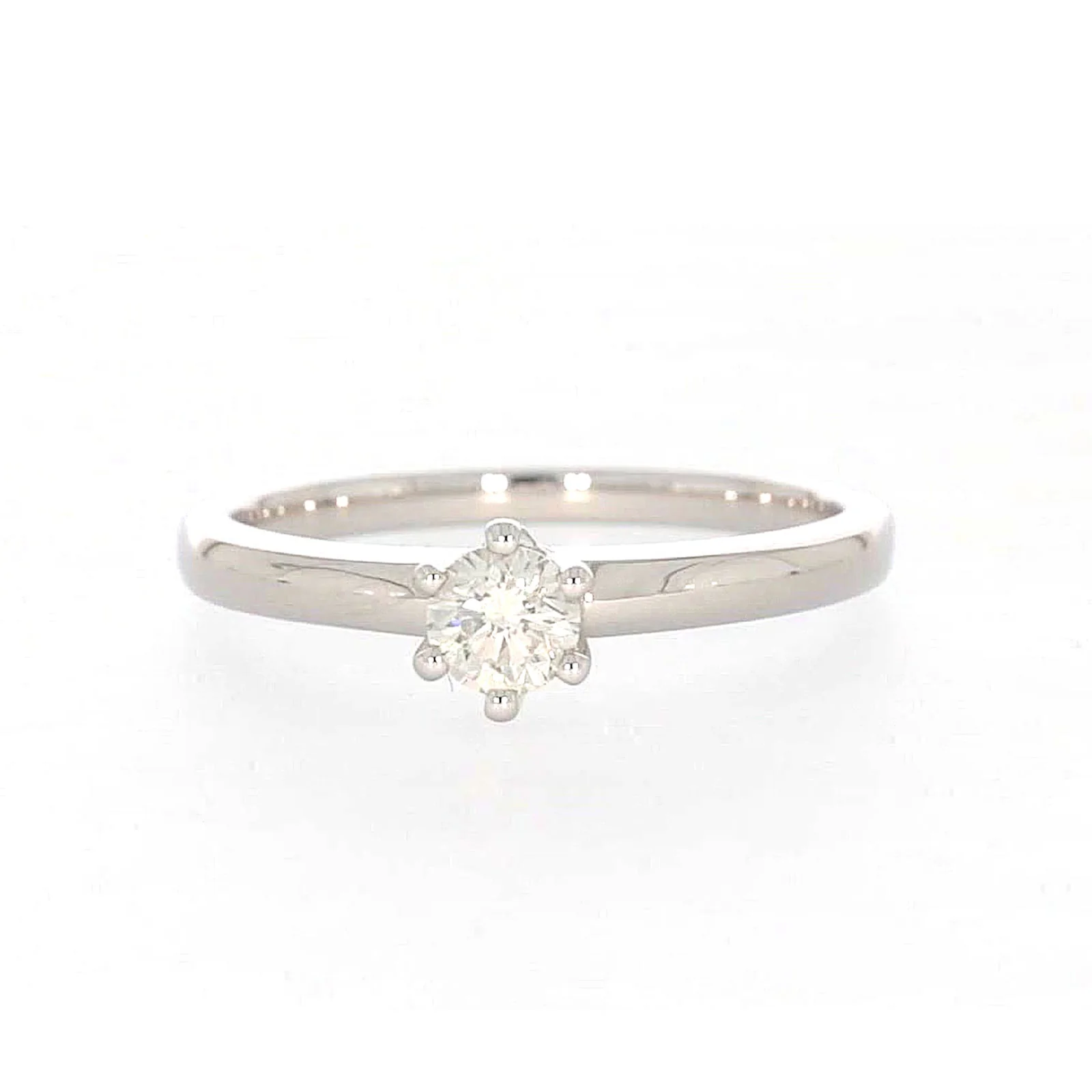 Solitaire 18ct White Gold Round Brilliant Cut with 1/3 CARAT of Diamonds Ring - Image 2