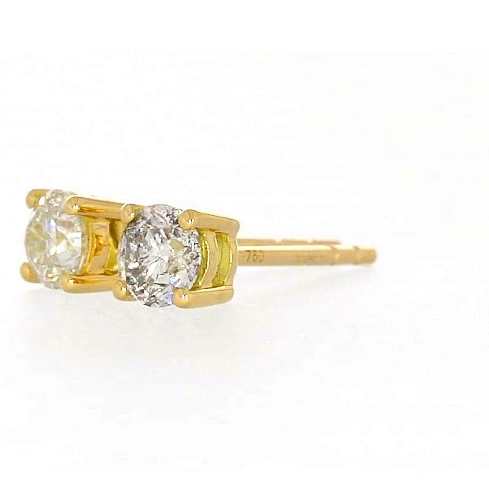 Solitaire 18ct Yellow Gold Round Brilliant Cut with 1/2 CARAT tw of Diamonds Stud Earrings - Image 12