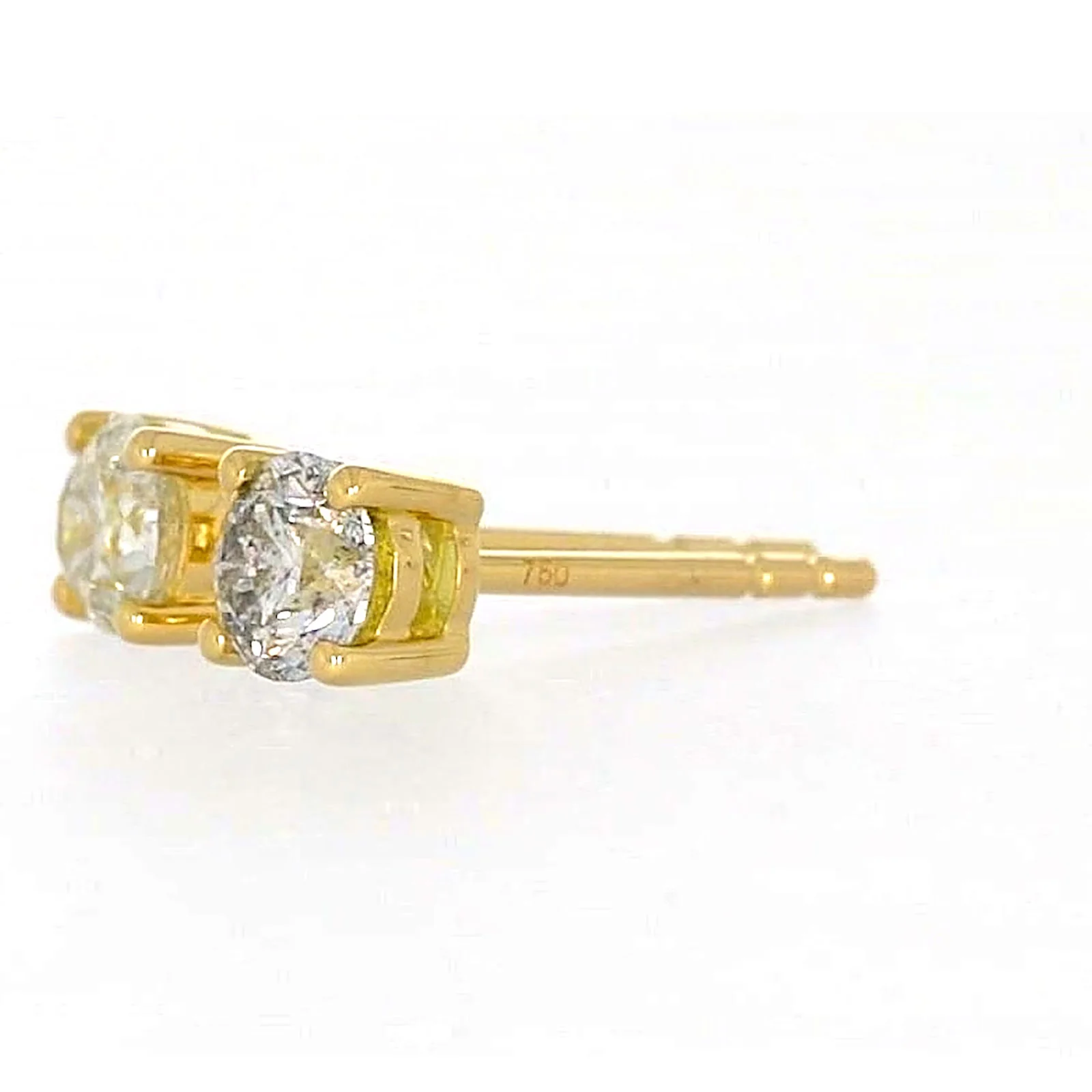 Solitaire 18ct Yellow Gold Round Brilliant Cut with 1/2 CARAT tw of Diamonds Stud Earrings - Image 14