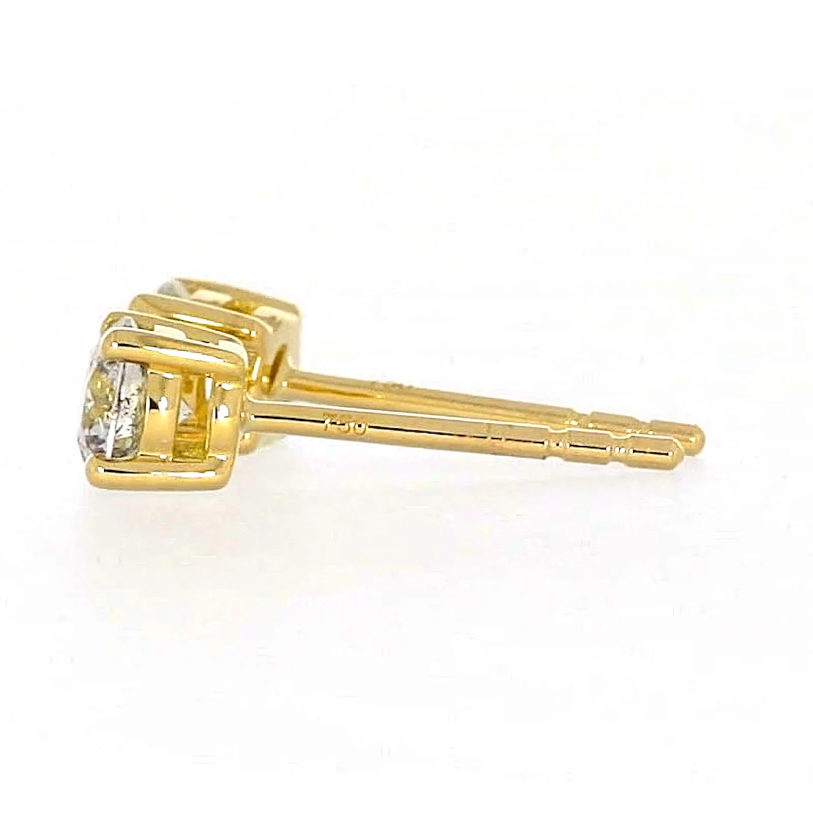 Solitaire 18ct Yellow Gold Round Brilliant Cut with 1/2 CARAT tw of Diamonds Stud Earrings - Image 22