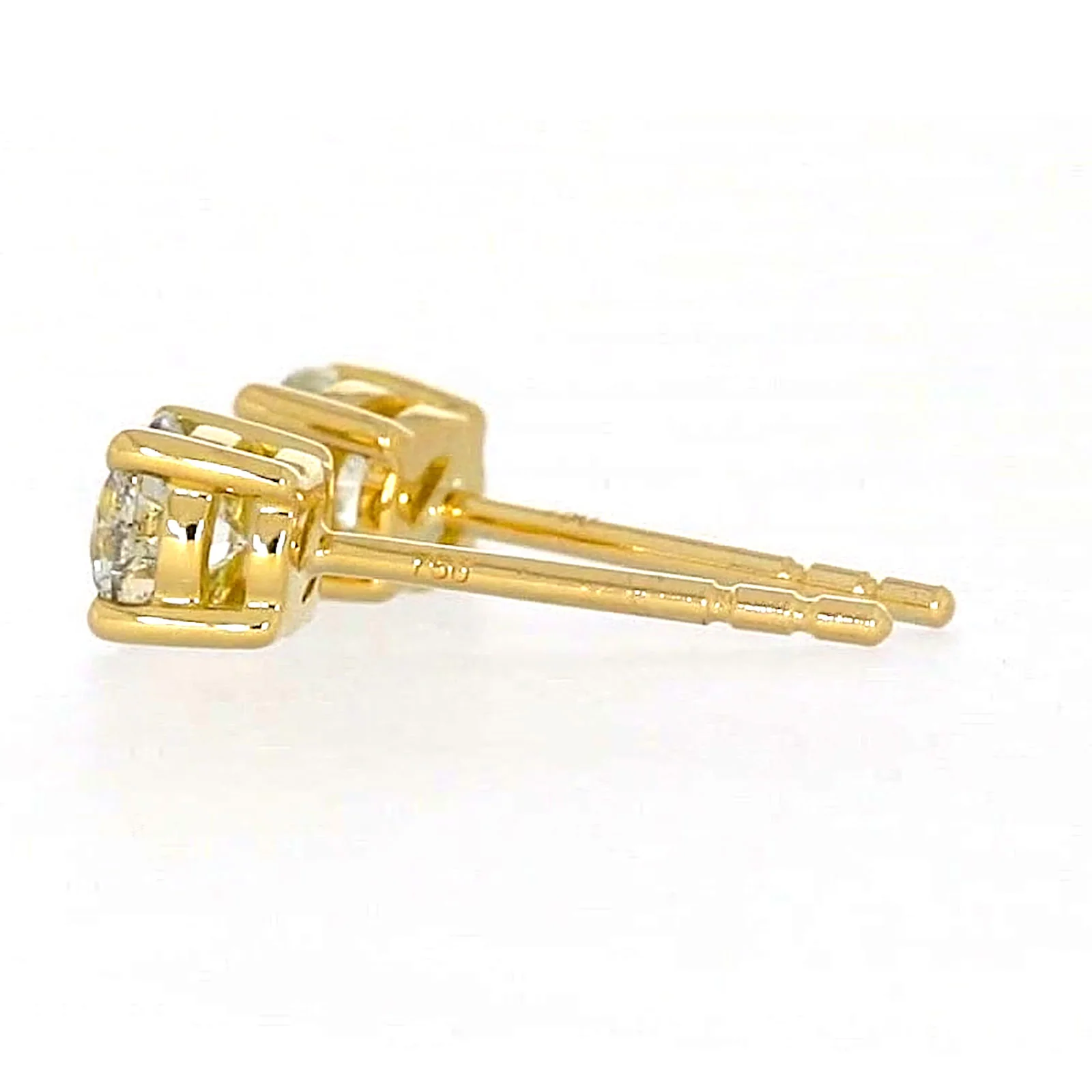 Solitaire 18ct Yellow Gold Round Brilliant Cut with 1/2 CARAT tw of Diamonds Stud Earrings - Image 25