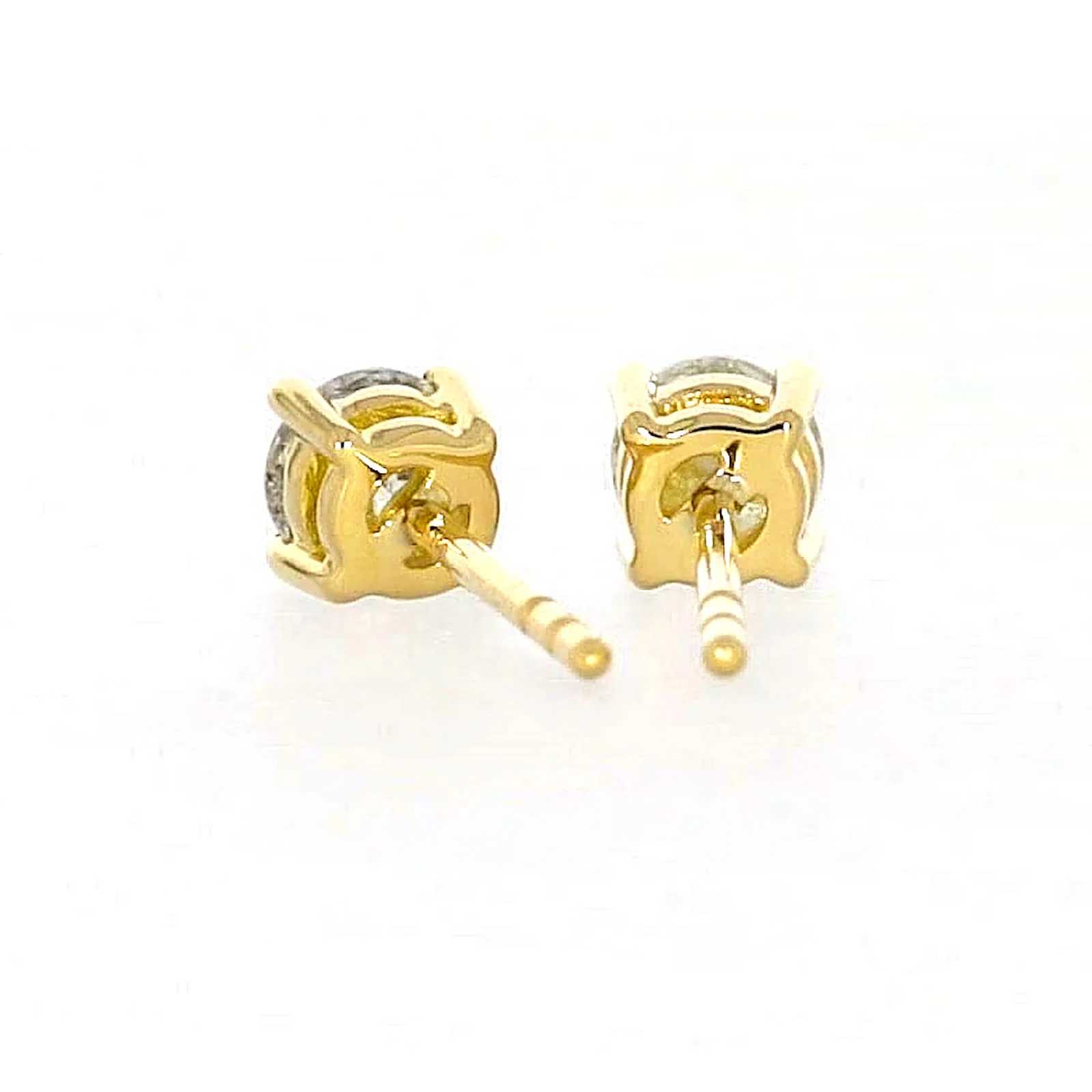 Solitaire 18ct Yellow Gold Round Brilliant Cut with 1/2 CARAT tw of Diamonds Stud Earrings - Image 37
