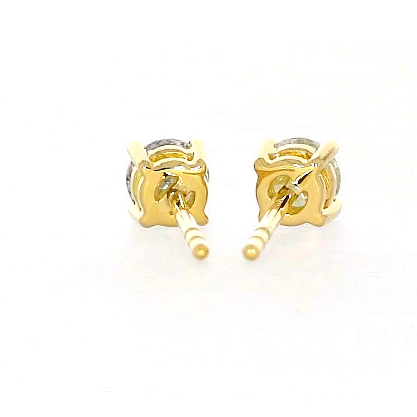 Solitaire 18ct Yellow Gold Round Brilliant Cut with 1/2 CARAT tw of Diamonds Stud Earrings - Image 39