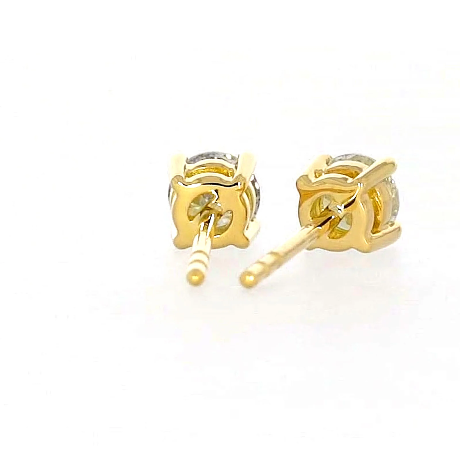 Solitaire 18ct Yellow Gold Round Brilliant Cut with 1/2 CARAT tw of Diamonds Stud Earrings - Image 41