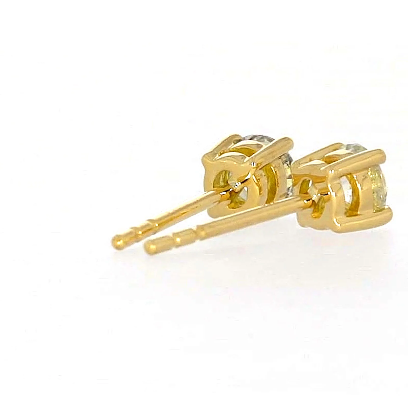 Solitaire 18ct Yellow Gold Round Brilliant Cut with 1/2 CARAT tw of Diamonds Stud Earrings - Image 47