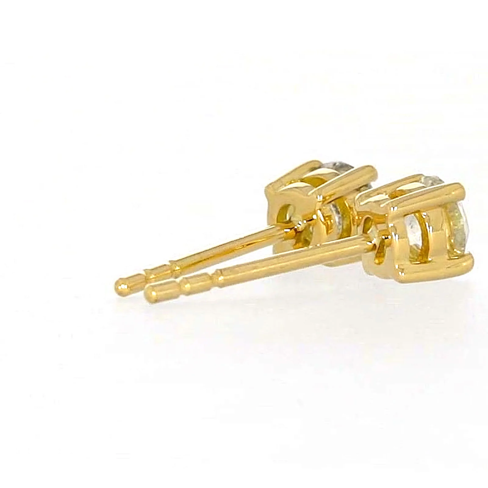 Solitaire 18ct Yellow Gold Round Brilliant Cut with 1/2 CARAT tw of Diamonds Stud Earrings - Image 49