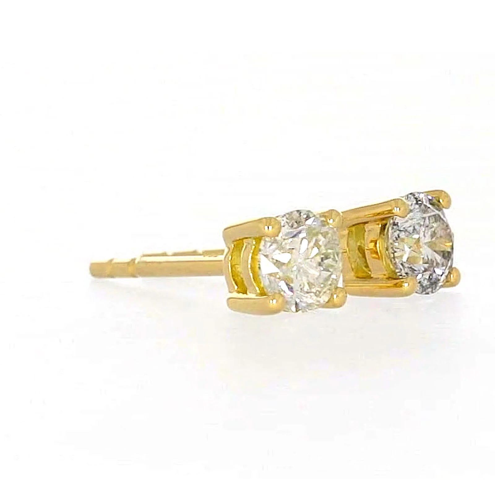 Solitaire 18ct Yellow Gold Round Brilliant Cut with 1/2 CARAT tw of Diamonds Stud Earrings - Image 66