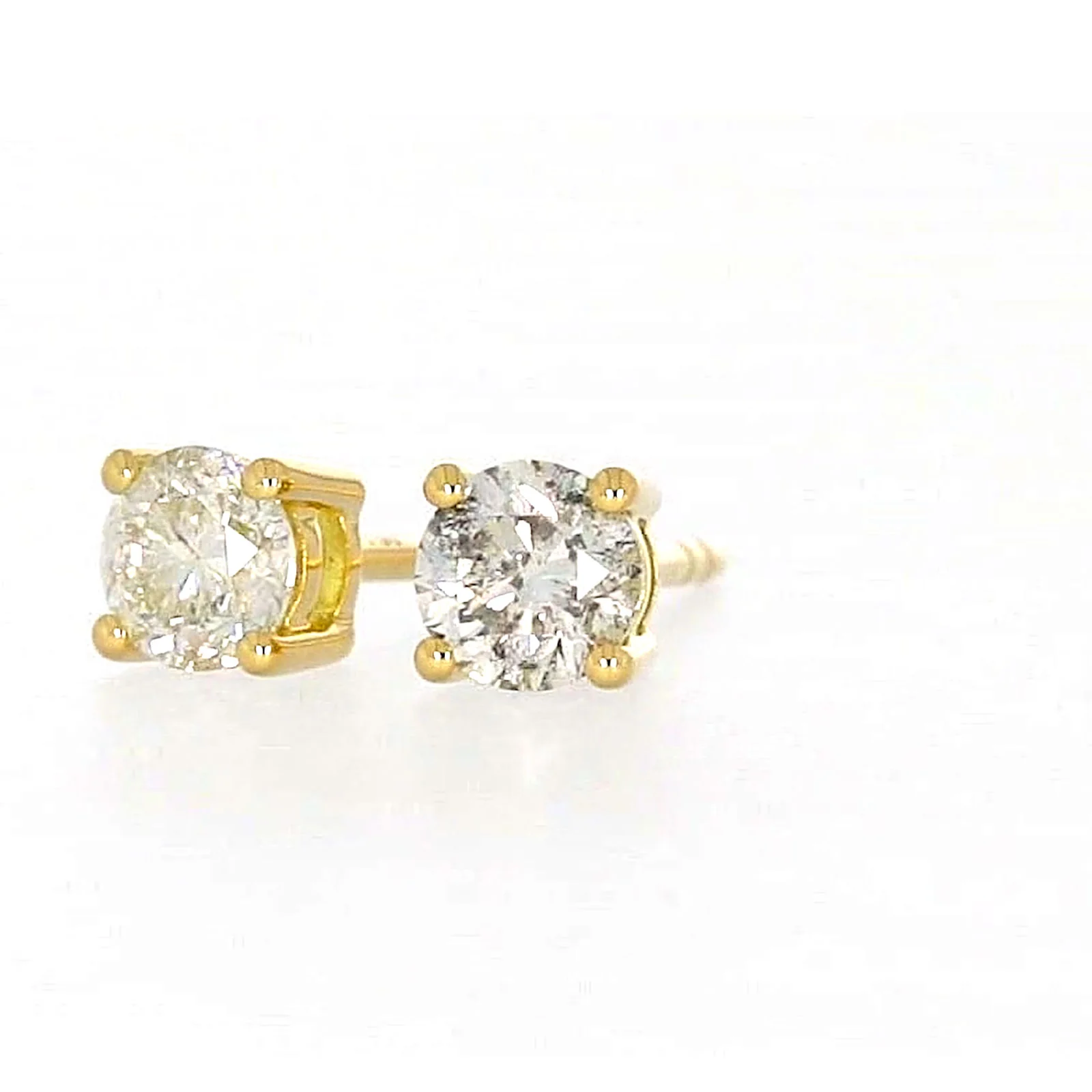 Solitaire 18ct Yellow Gold Round Brilliant Cut with 1/2 CARAT tw of Diamonds Stud Earrings - Image 7