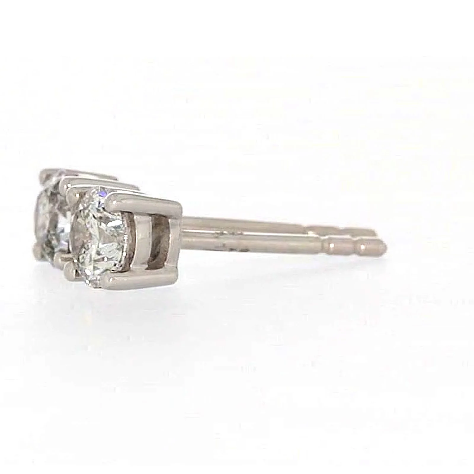 Solitaire 18ct White Gold Round Brilliant Cut with 1/2 Carat tw of Diamonds Studs - Image 15
