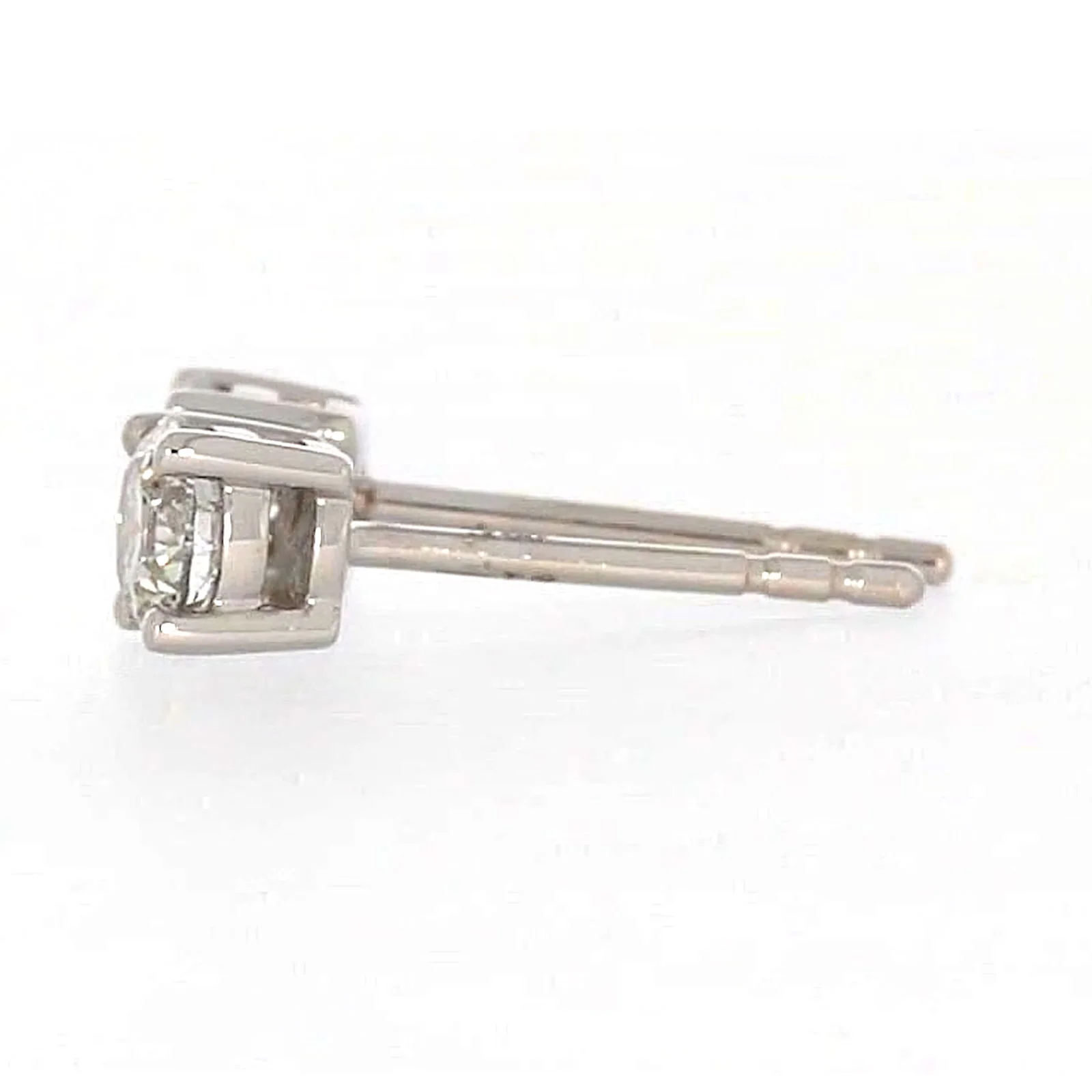 Solitaire 18ct White Gold Round Brilliant Cut with 1/2 Carat tw of Diamonds Studs - Image 19