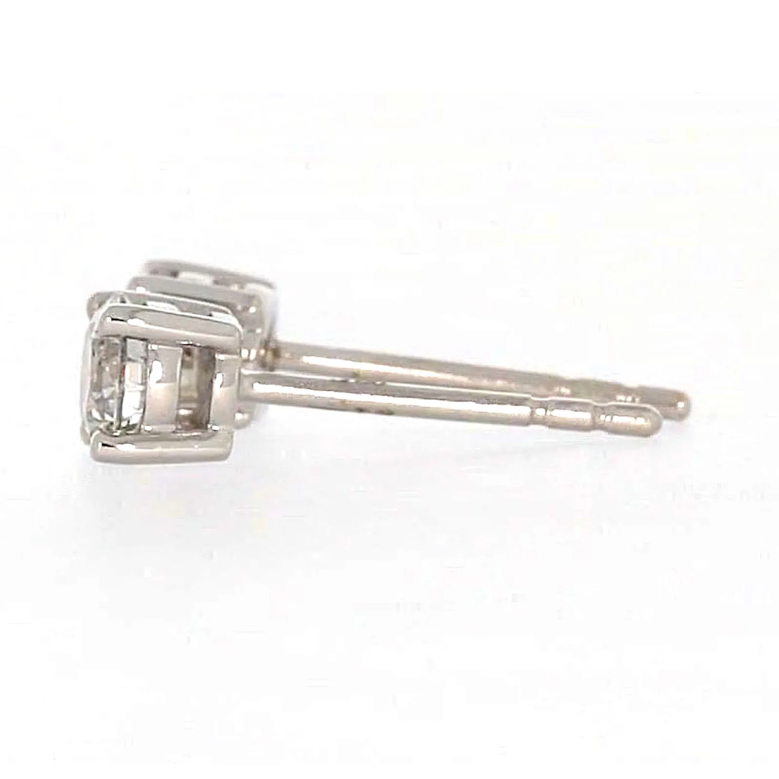 Solitaire 18ct White Gold Round Brilliant Cut with 1/2 Carat tw of Diamonds Studs - Image 20