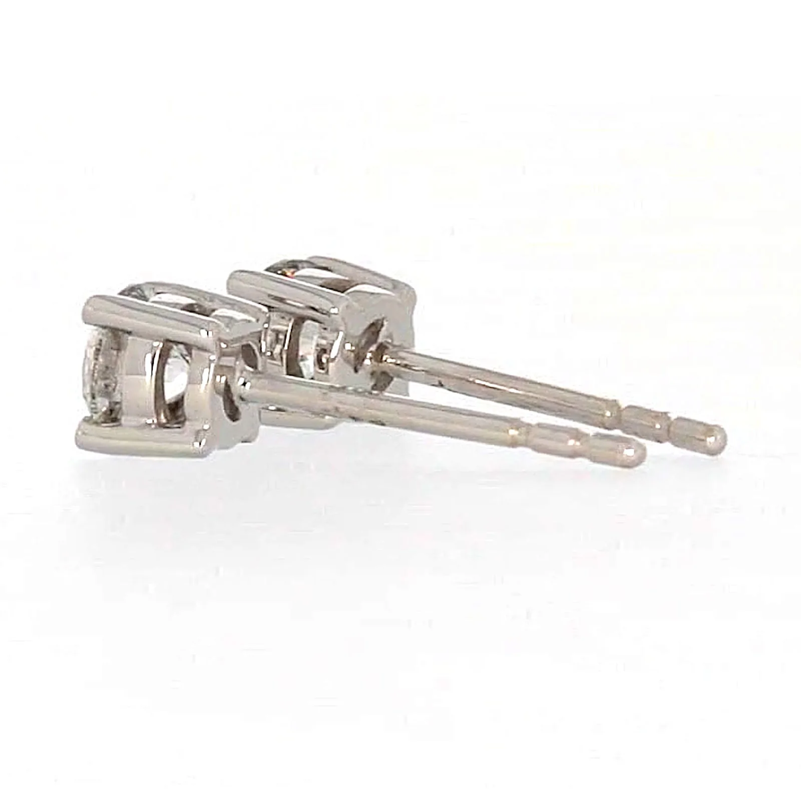 Solitaire 18ct White Gold Round Brilliant Cut with 1/2 Carat tw of Diamonds Studs - Image 26