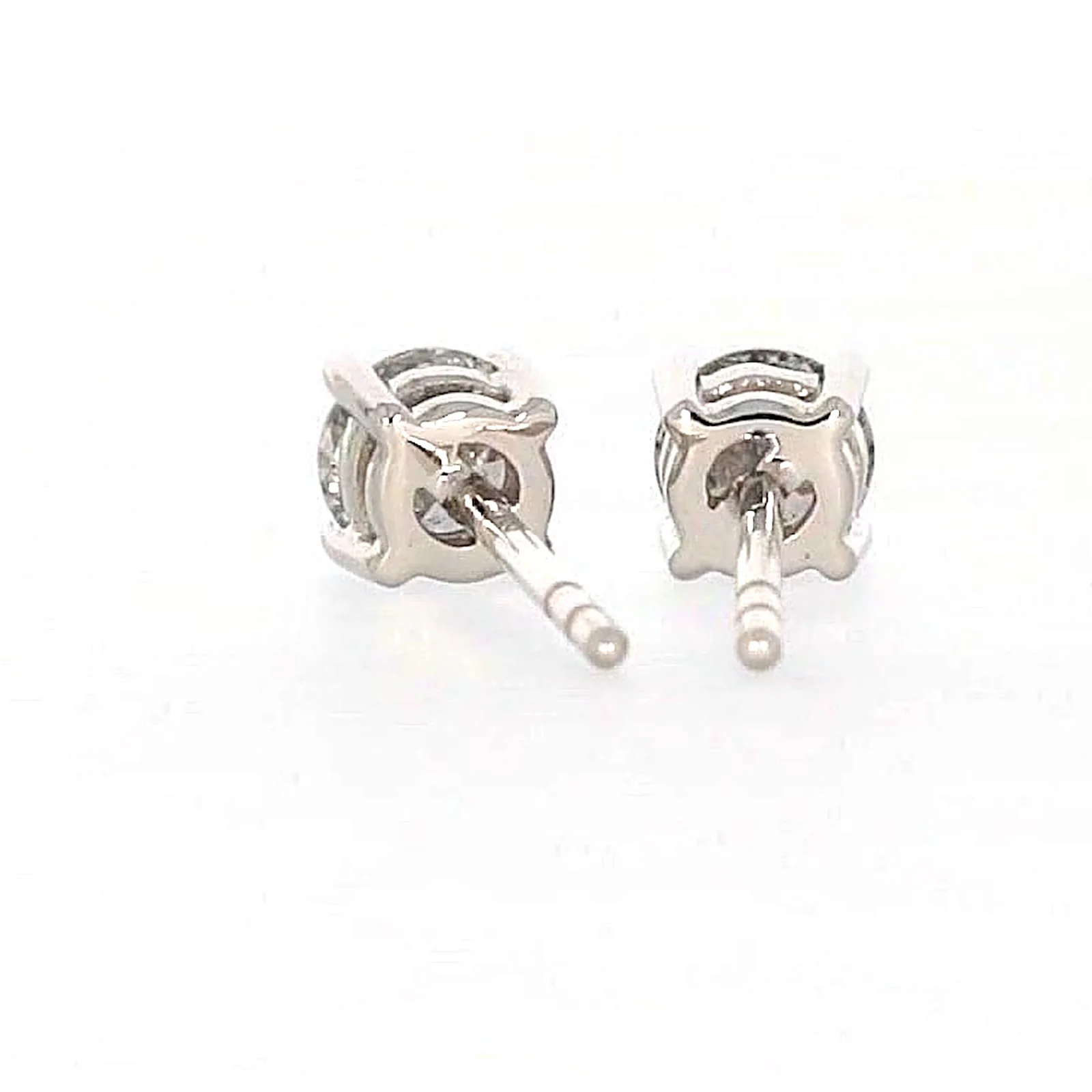 Solitaire 18ct White Gold Round Brilliant Cut with 1/2 Carat tw of Diamonds Studs - Image 37