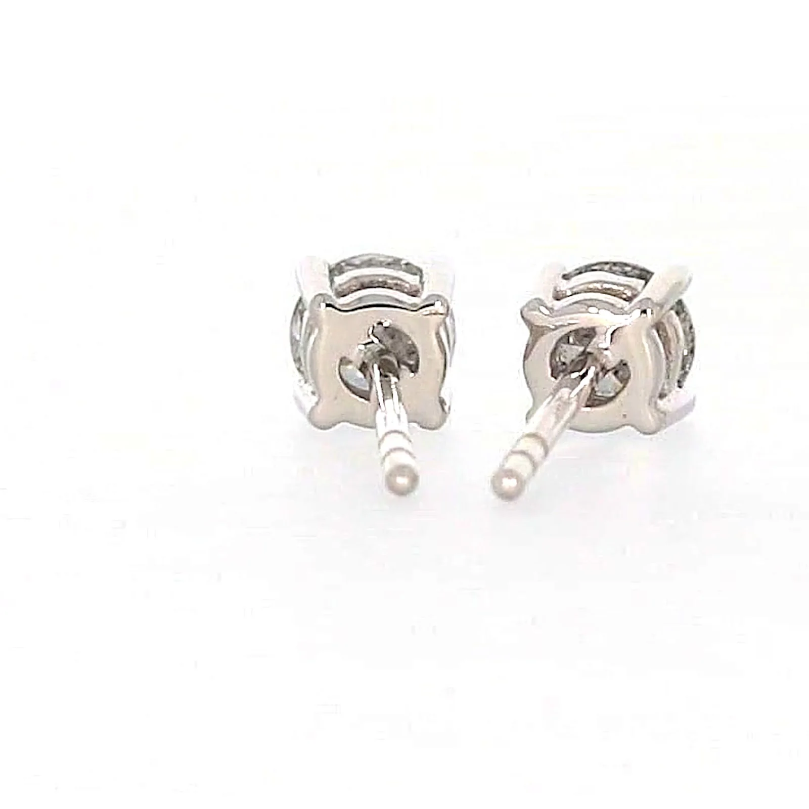 Solitaire 18ct White Gold Round Brilliant Cut with 1/2 Carat tw of Diamonds Studs - Image 39