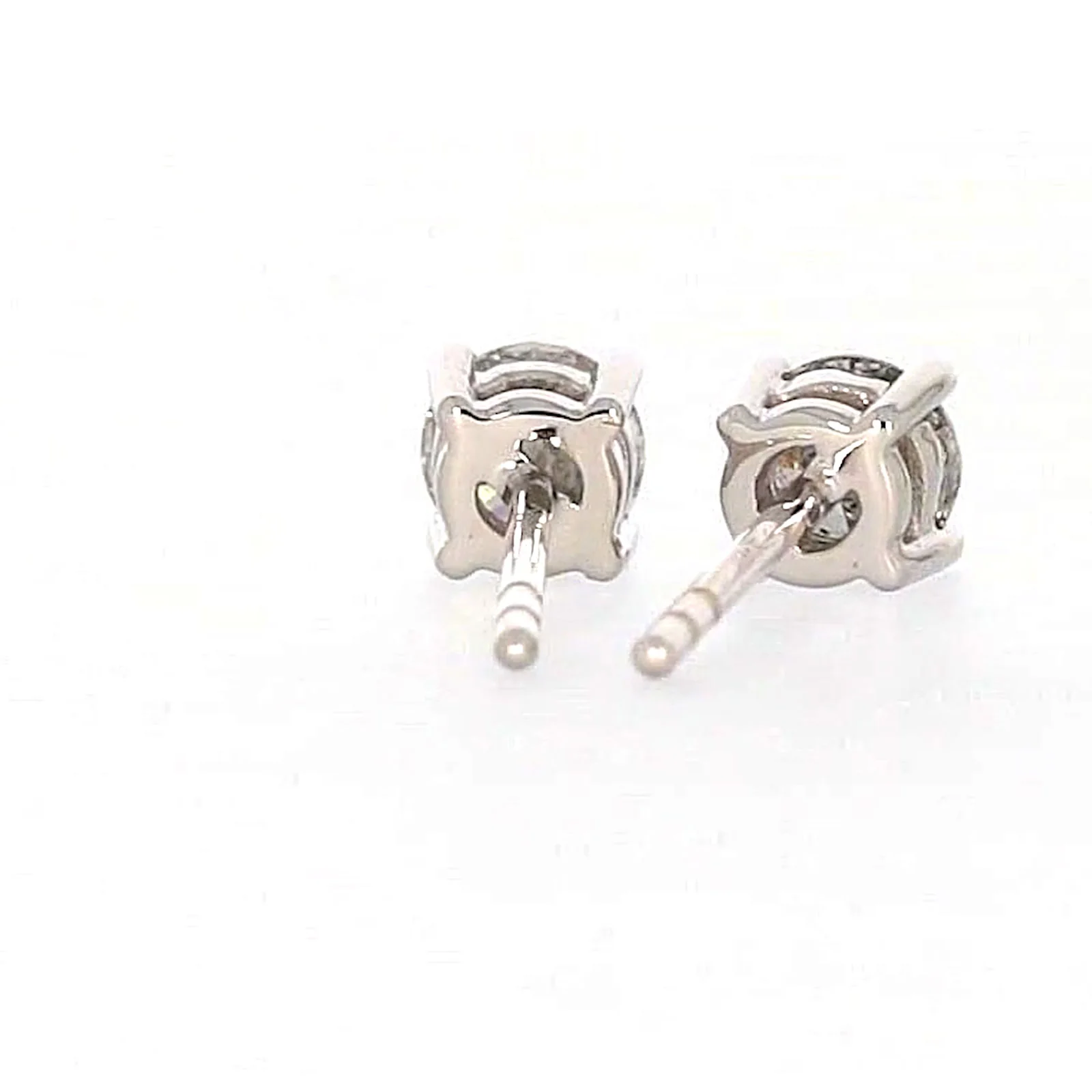 Solitaire 18ct White Gold Round Brilliant Cut with 1/2 Carat tw of Diamonds Studs - Image 40
