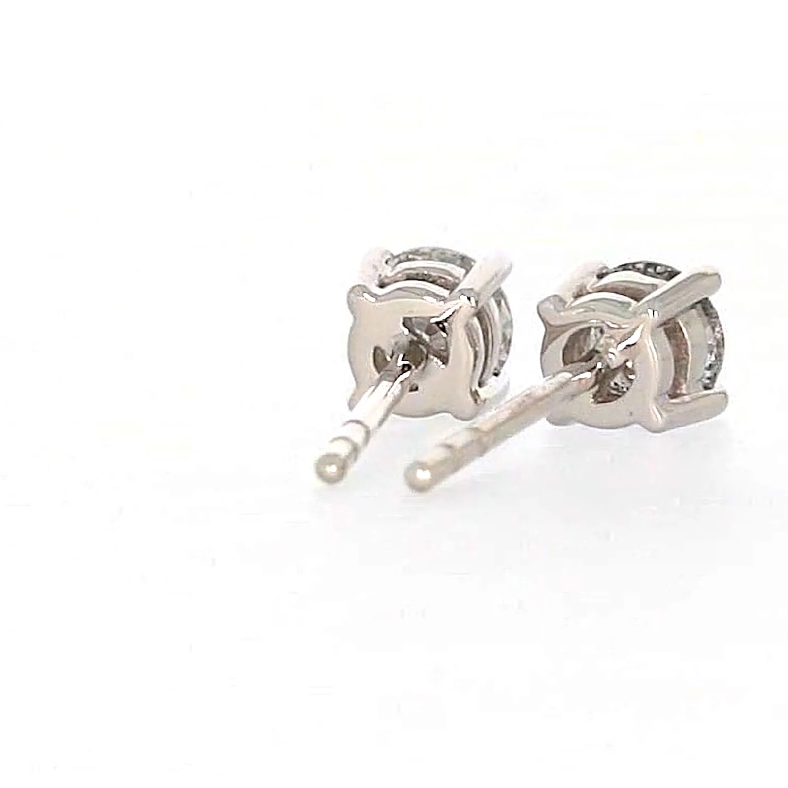 Solitaire 18ct White Gold Round Brilliant Cut with 1/2 Carat tw of Diamonds Studs - Image 42