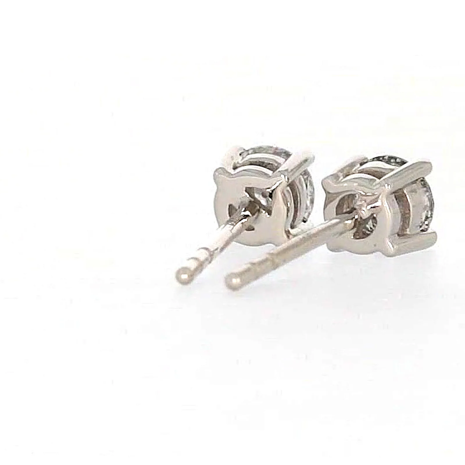 Solitaire 18ct White Gold Round Brilliant Cut with 1/2 Carat tw of Diamonds Studs - Image 43