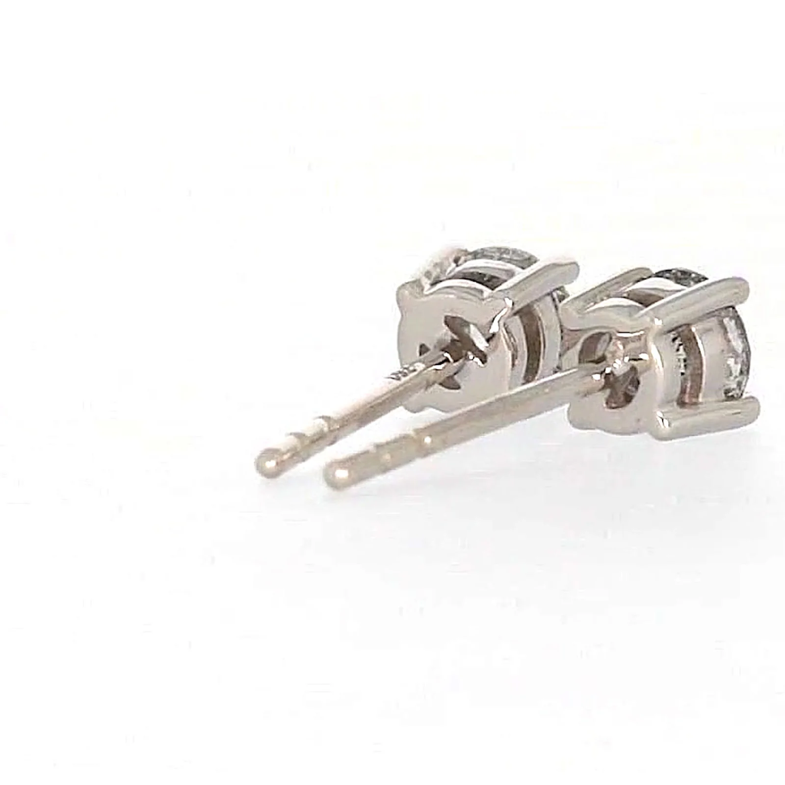 Solitaire 18ct White Gold Round Brilliant Cut with 1/2 Carat tw of Diamonds Studs - Image 45