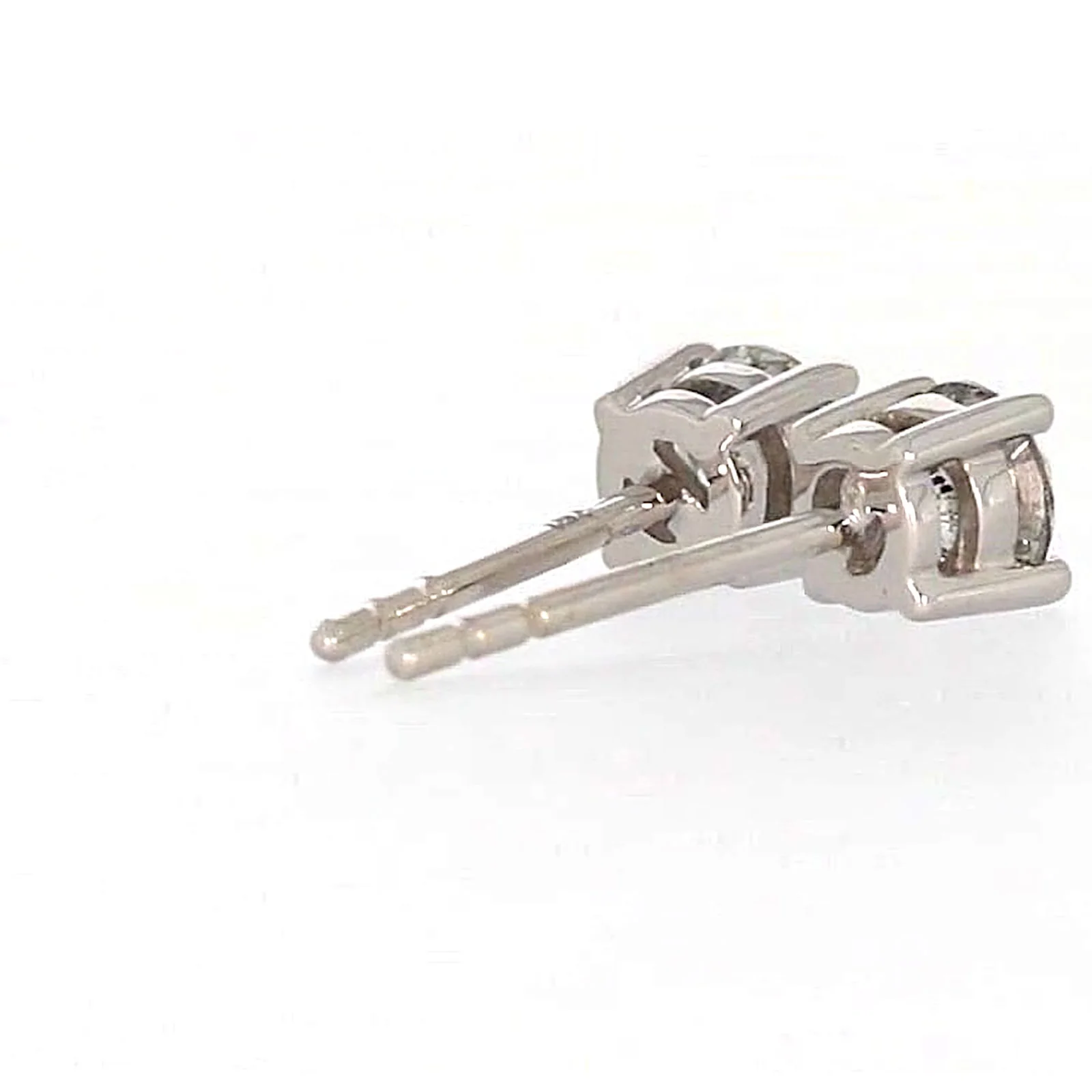 Solitaire 18ct White Gold Round Brilliant Cut with 1/2 Carat tw of Diamonds Studs - Image 47